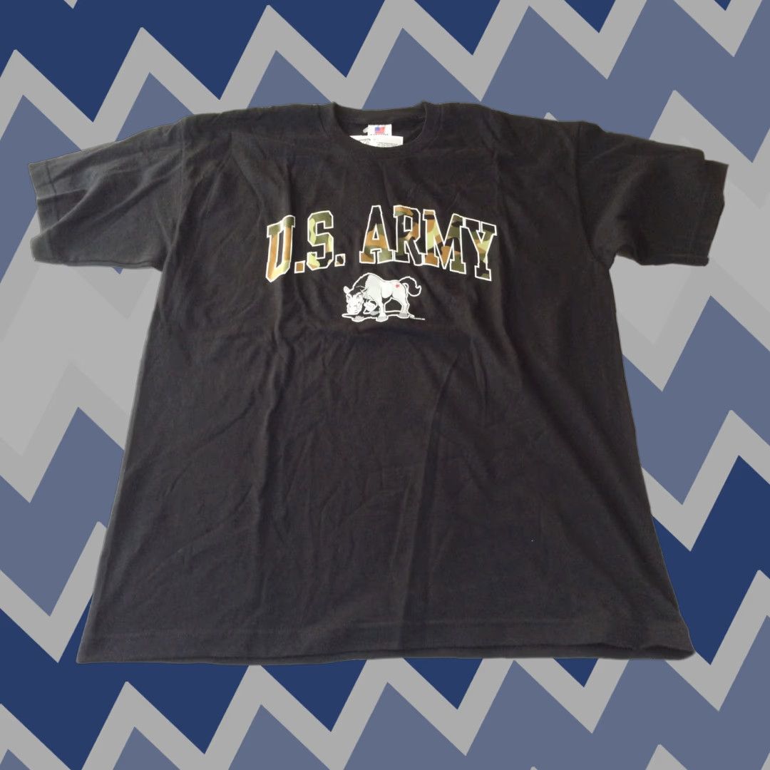 Vintage VINTAGE United States U.S. Army T Shirt Sz L NWT - Black Tee Camo Letters Size US L / EU 52-54 / 3 - 1 Thumbnail