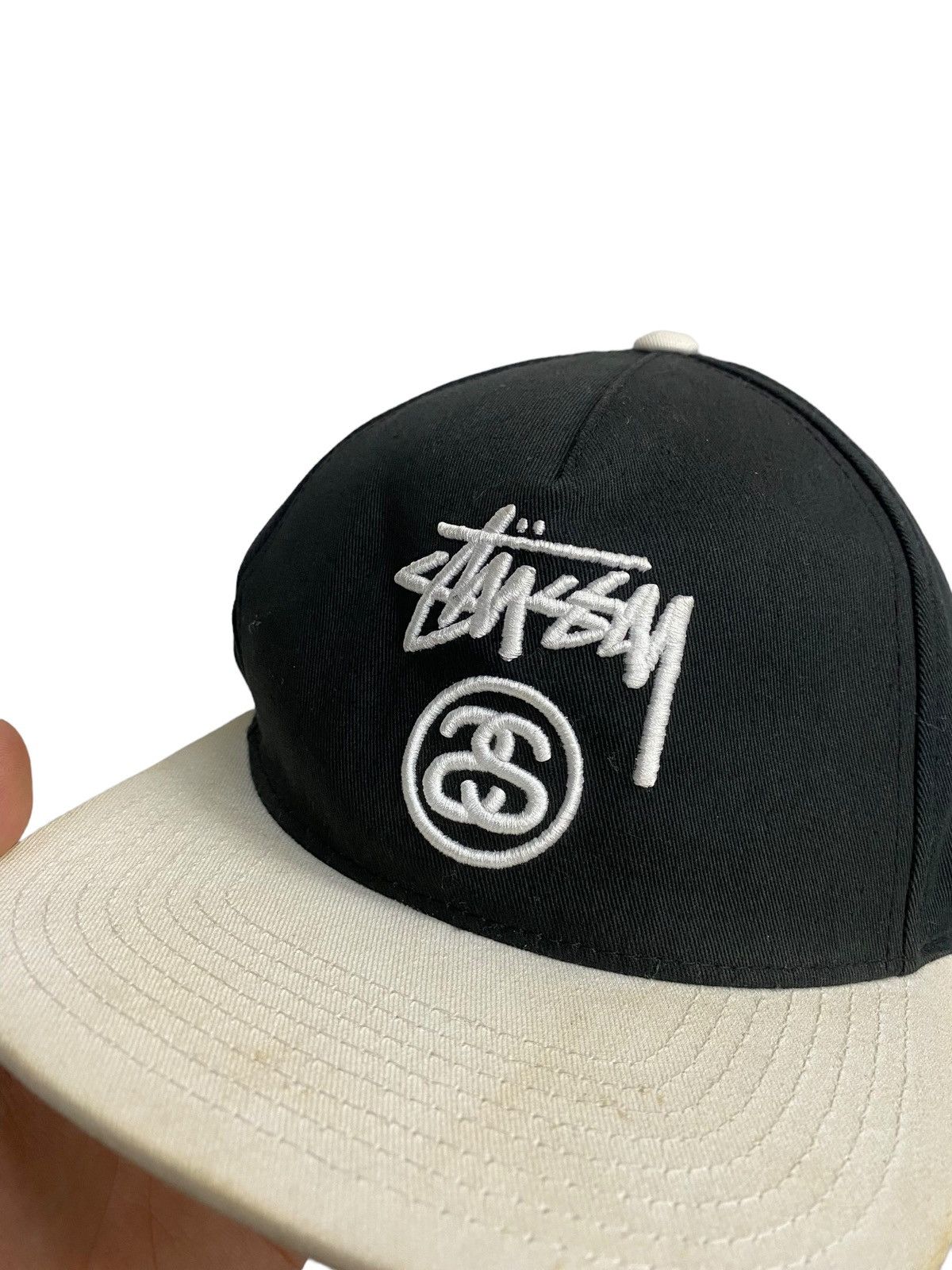 Stussy Stussy Snap back Black White Embroidery Logo Size ONE SIZE - 2 Thumbnail