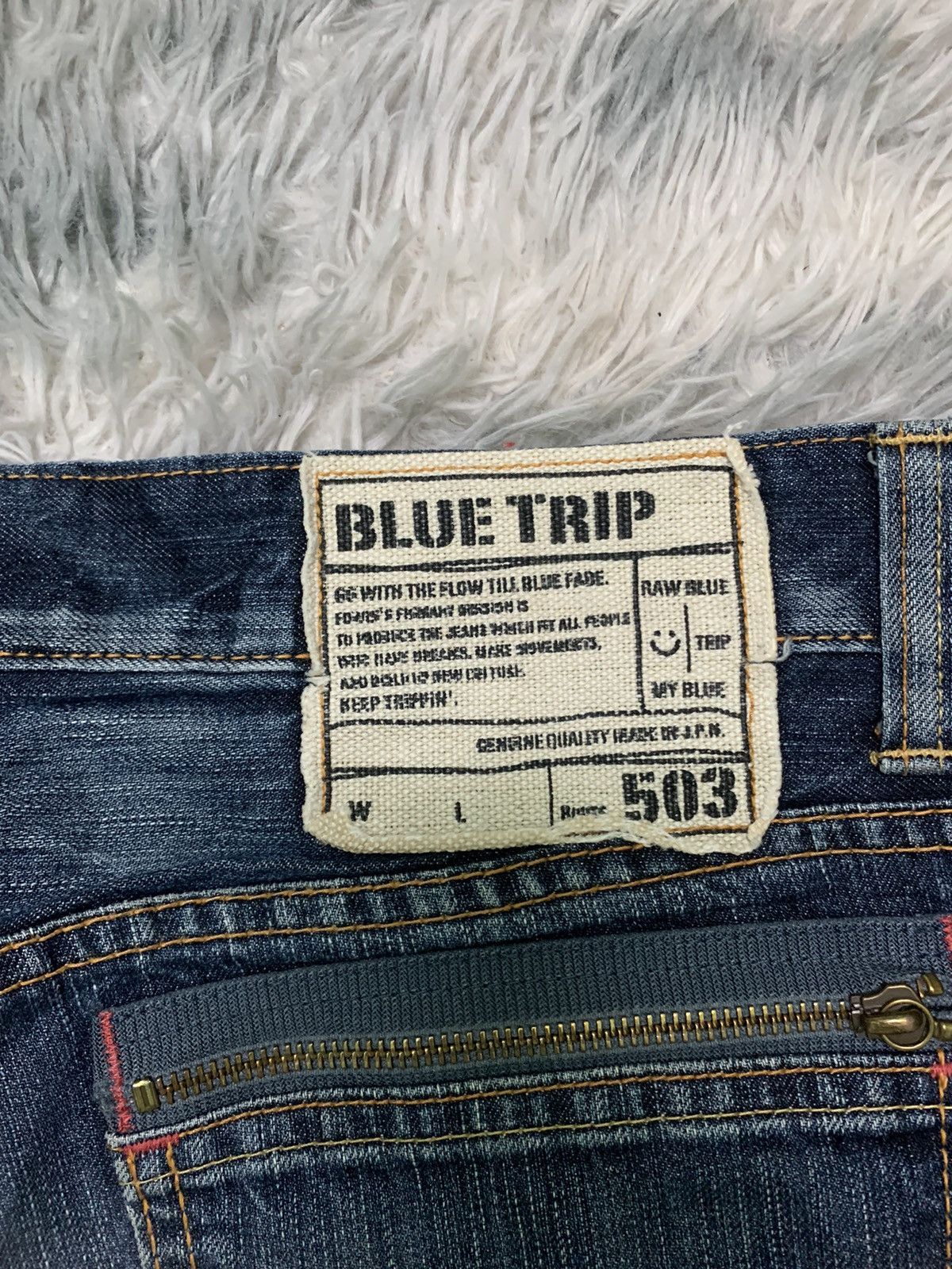 Edwin × Japanese Brand 90s EDWIN BLUE TRIP BAGGY STYLE DISTRESSED PANT Size US 36 / EU 52 - 12 Thumbnail