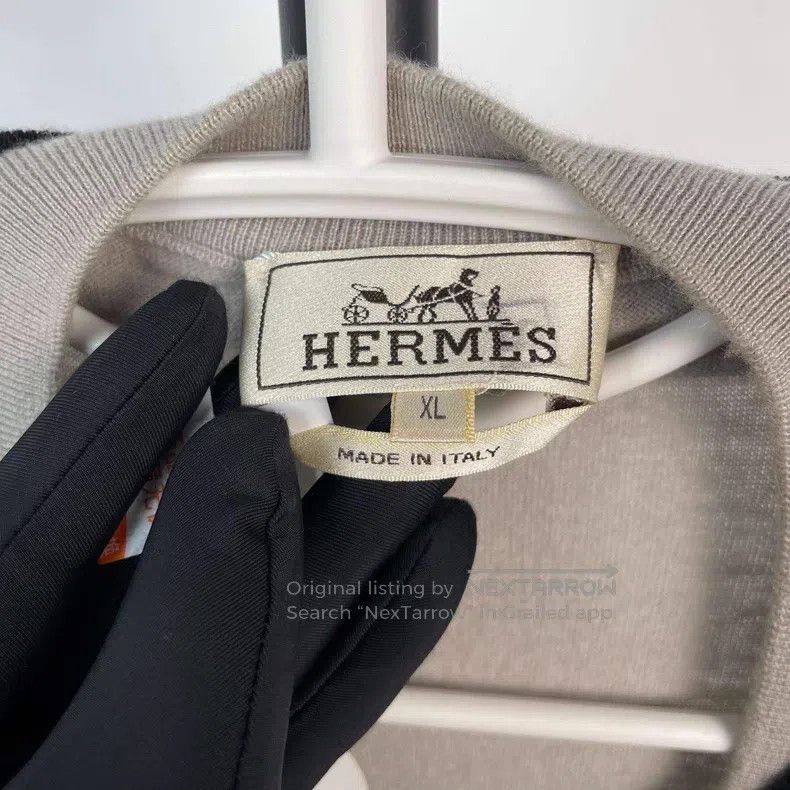 Hermes Hermes Wool Sweater Gray Size US XL / EU 56 / 4 - 4 Thumbnail