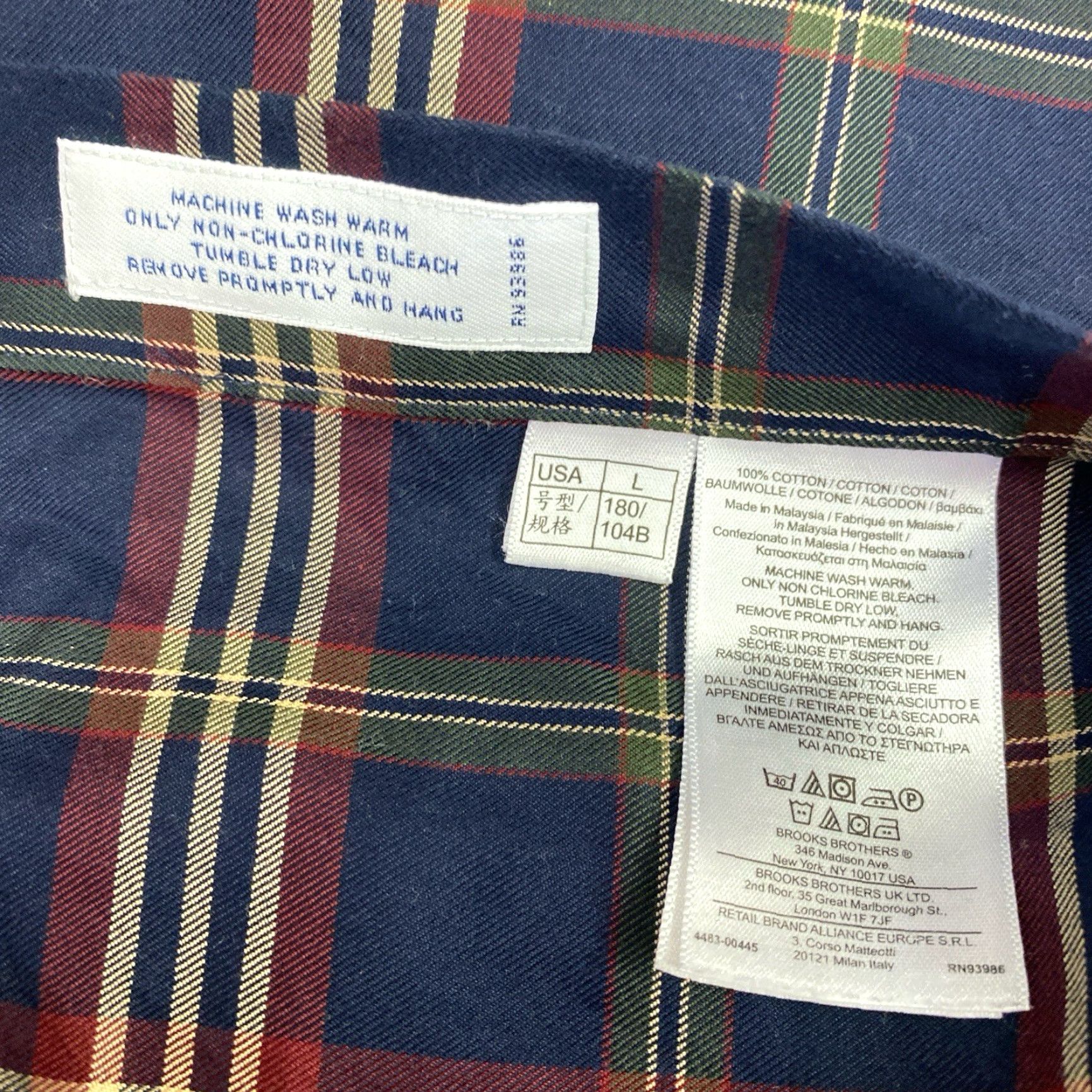 Brooks Brothers Brooks Brothers Shirt Men Large Plaid Long Sleeve Button-Down Pocket 100% Cotton Blue Red Button-Up Mens Shirt Size US L / EU 52-54 / 3 - 5 Thumbnail