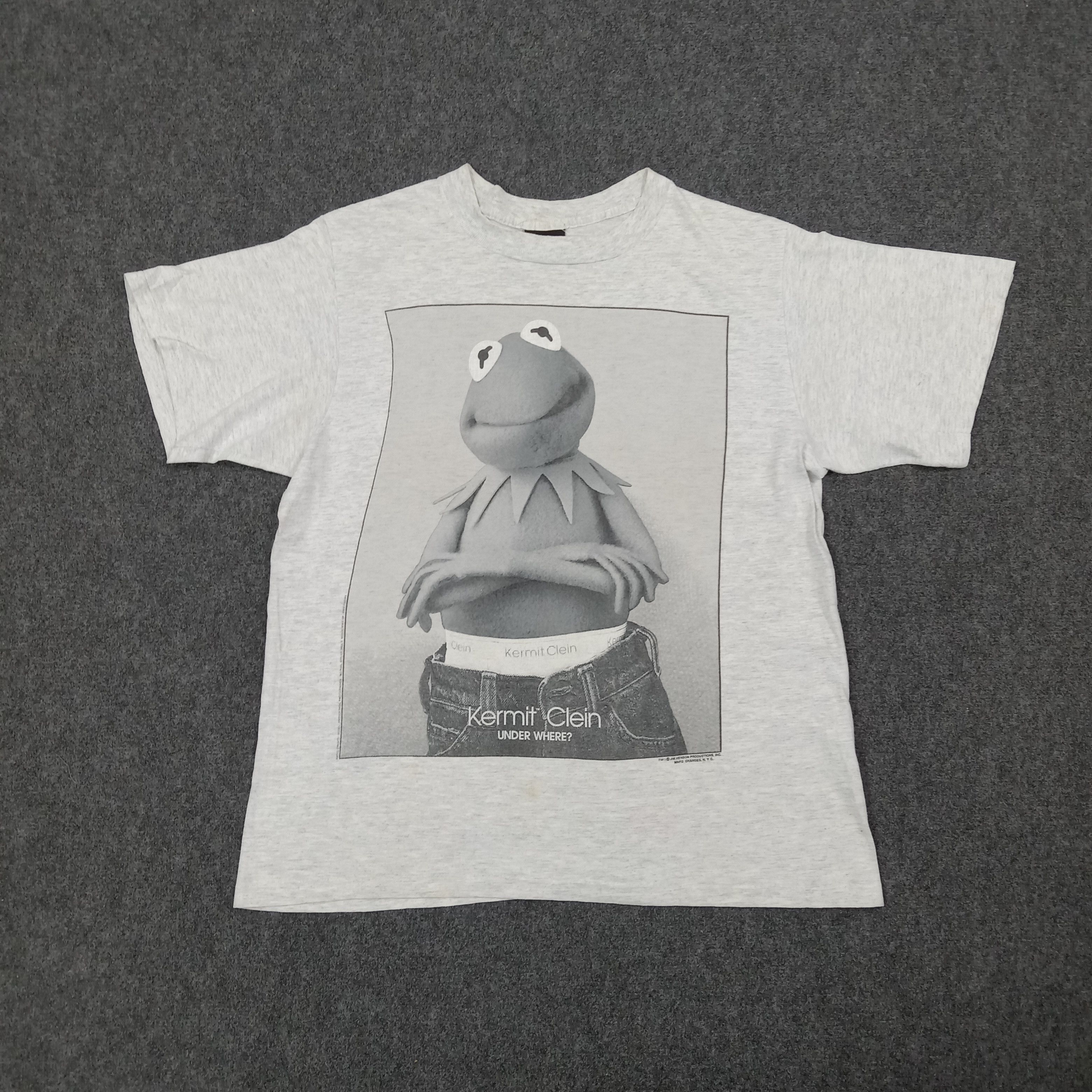 Vintage Calvin Klein Parody Kermit Clein The Muppets Tshirt C267N75 Size US L / EU 52-54 / 3 - 1 Thumbnail