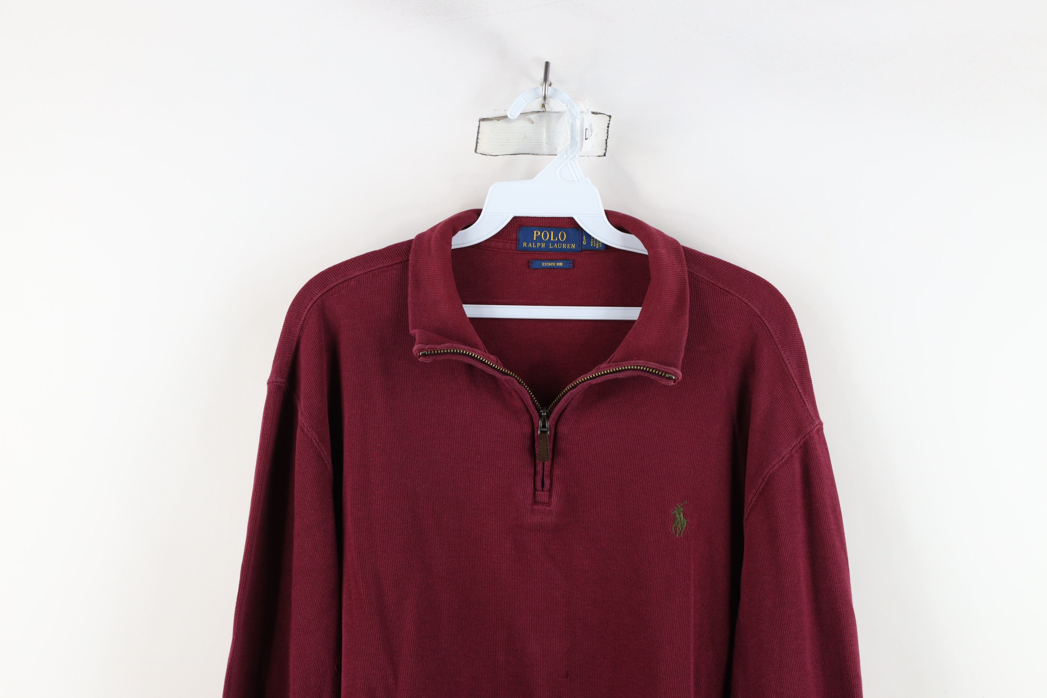 Ralph Lauren × Vintage Vintage Ralph Lauren Estate Rib Ribbed Knit Half Zip Sweater Size US L / EU 52-54 / 3 - 2 Thumbnail