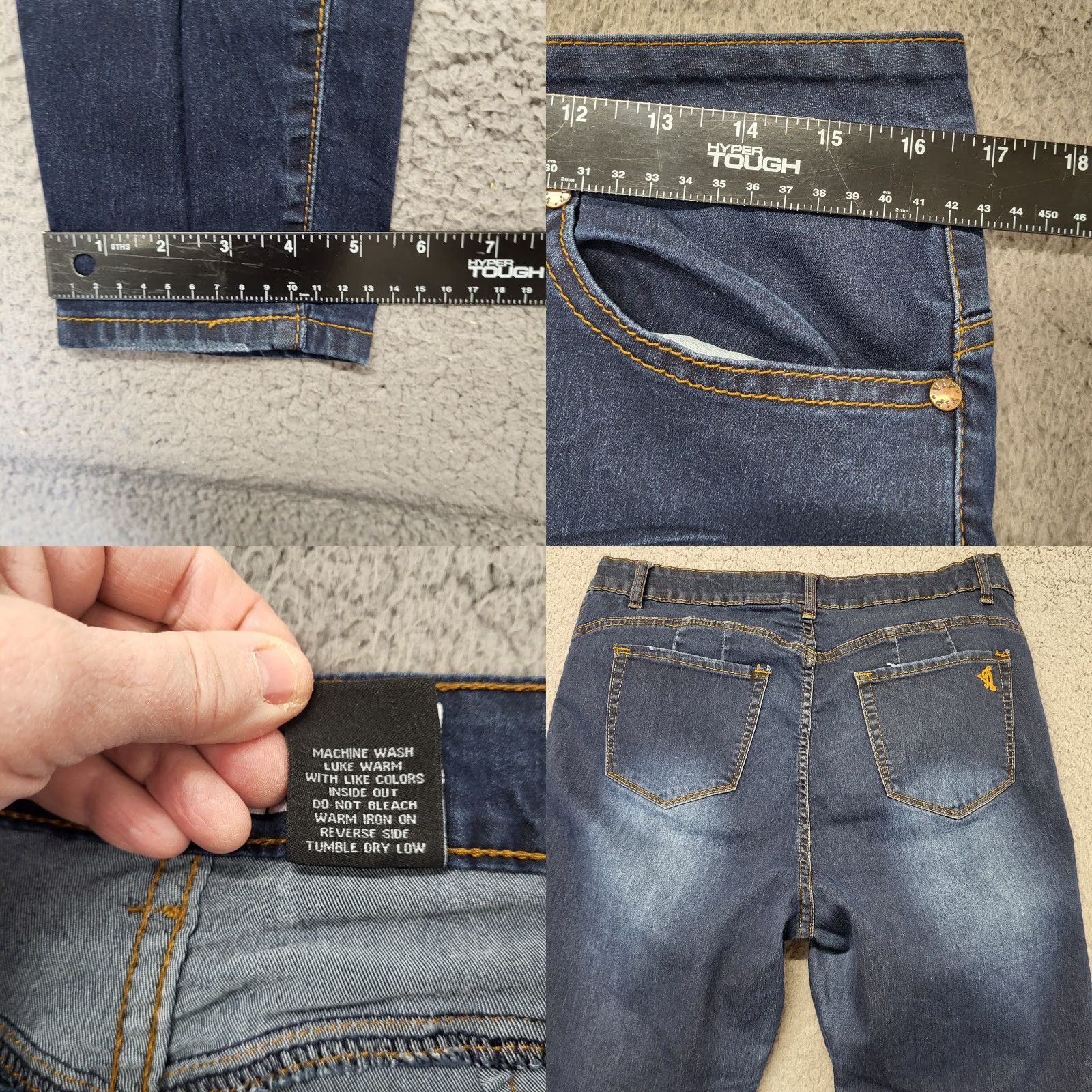 Vintage VIP Jeans Distressed Skinny Jeans Women's 15/32W Blue Stretch Denim 32x29.5 Blue Jeans Women 15/32W Skinny Distressed 90s Theme Mens? Size 36" / US 14 / IT 50 - 8 Thumbnail