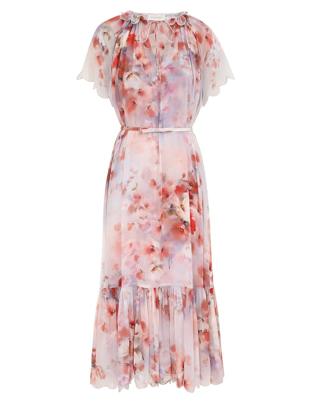 Zimmermann oc11z0226 Crush Flutter Midi Dress In Multicolor Size M / US 6-8 / IT 42-44 - 1 Thumbnail