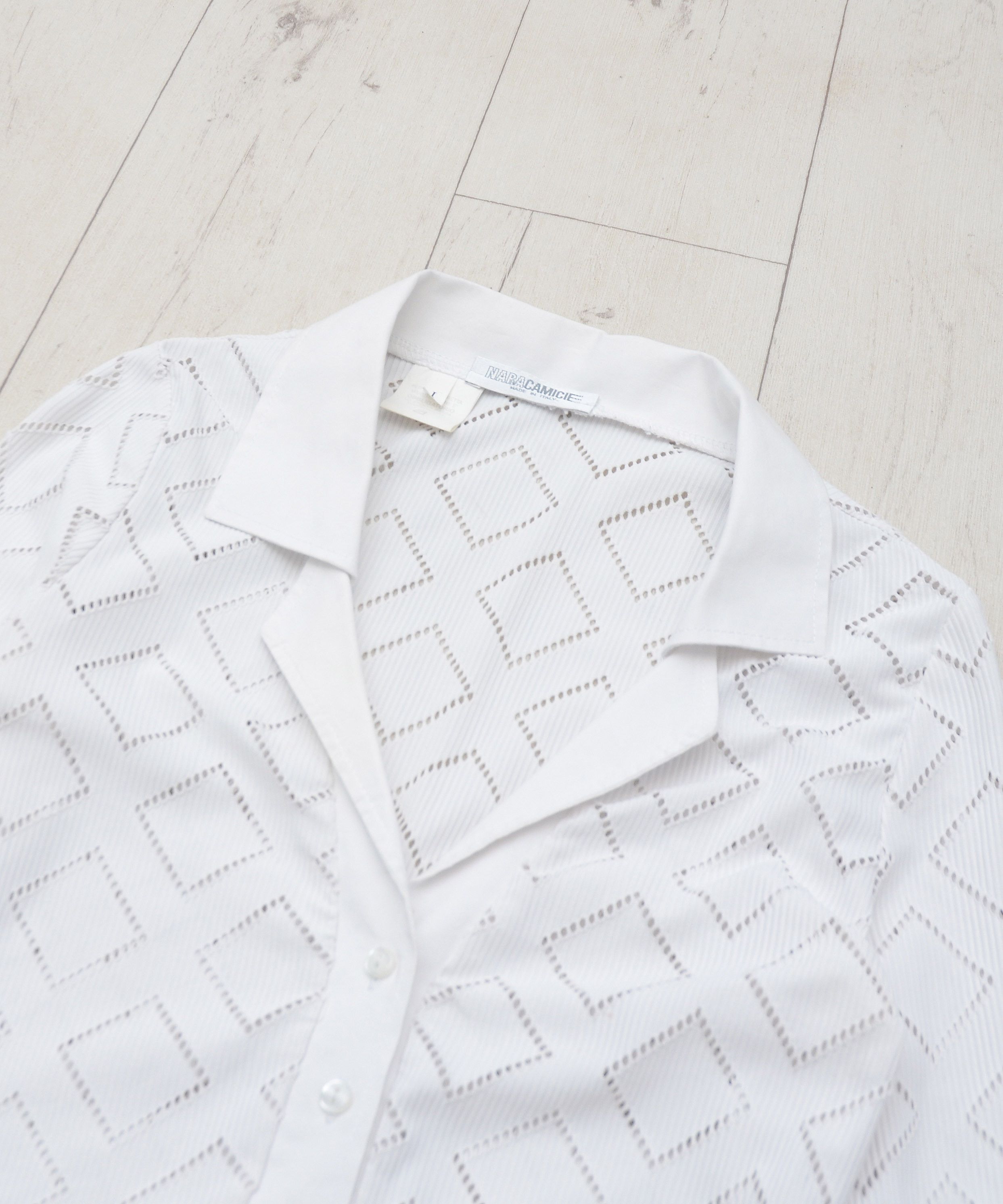 Vintage Vintage NaraCamicie Nara Camicie White sheer Blouse Size S / US 4 / IT 40 - 5 Thumbnail