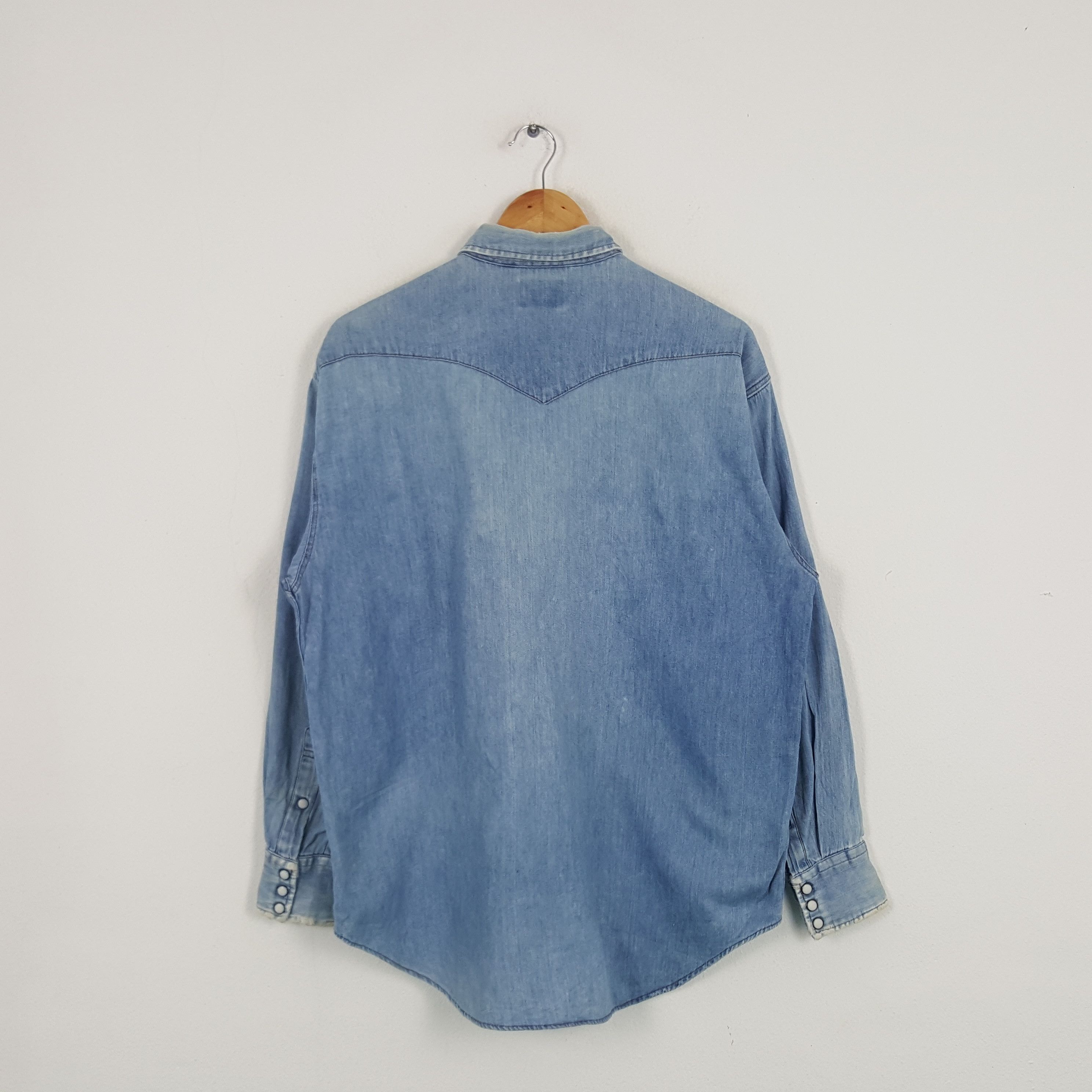 Vintage × Wrangler Vintage Wrangler American Style Denim Shirt Button Up Size US XL / EU 56 / 4 - 3 Thumbnail