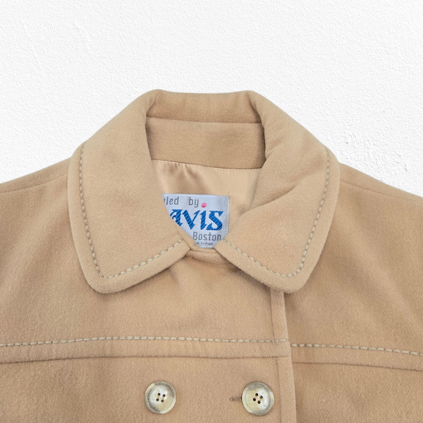 Vintage 60s Tan Camel Wool Double Breasted Mod Coat Size Medium Size M / US 6-8 / IT 42-44 - 10 Thumbnail