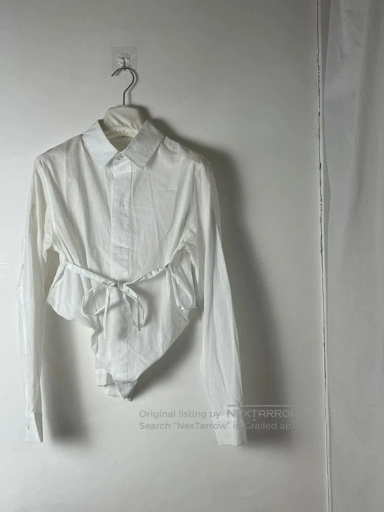 Ann Demeulemeester White Shirt with Unique Sleeve Design. Size US S / EU 44-46 / 1 - 6 Thumbnail