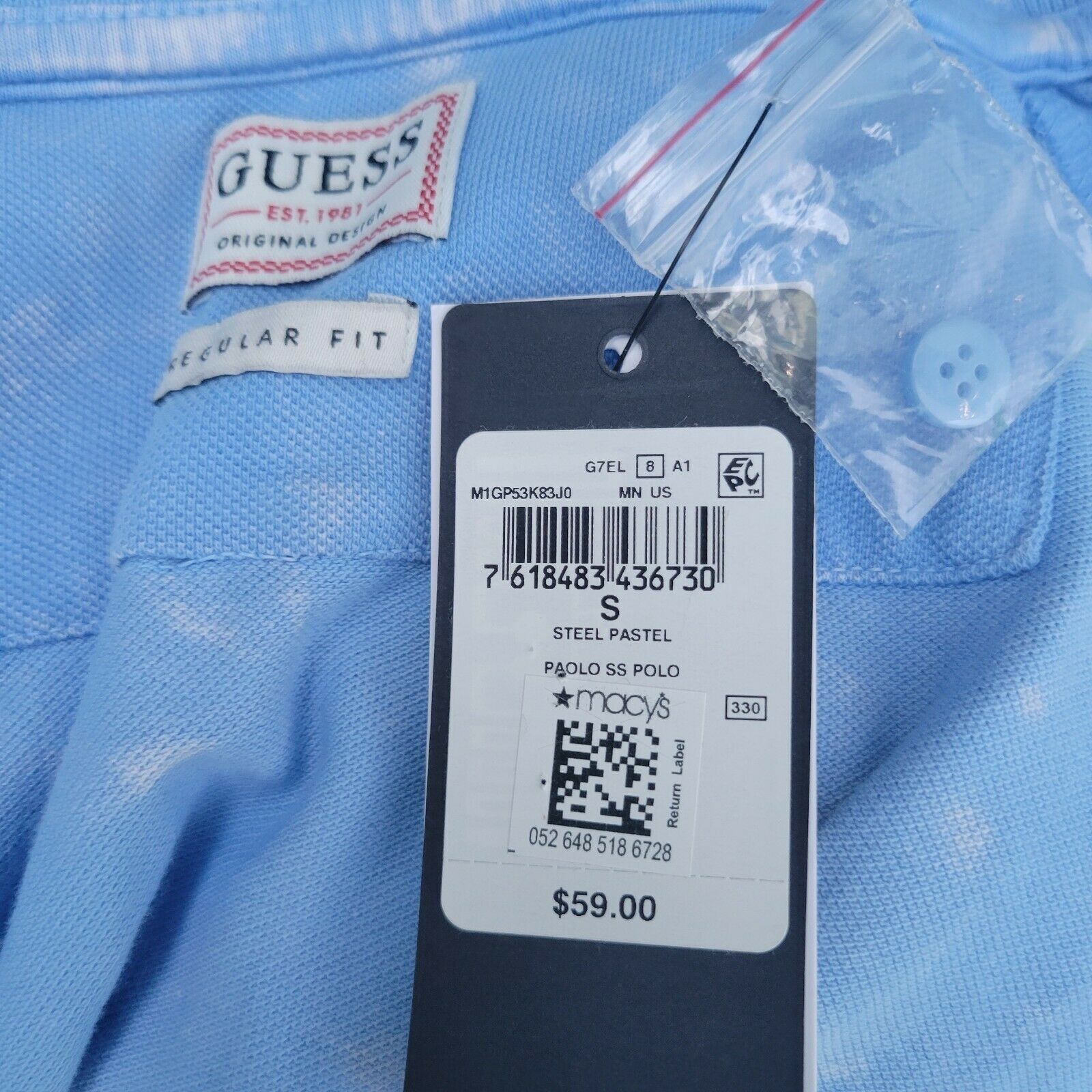 Guess Men's Guess Polo Shirt. Small Size US S / EU 44-46 / 1 - 6 Thumbnail