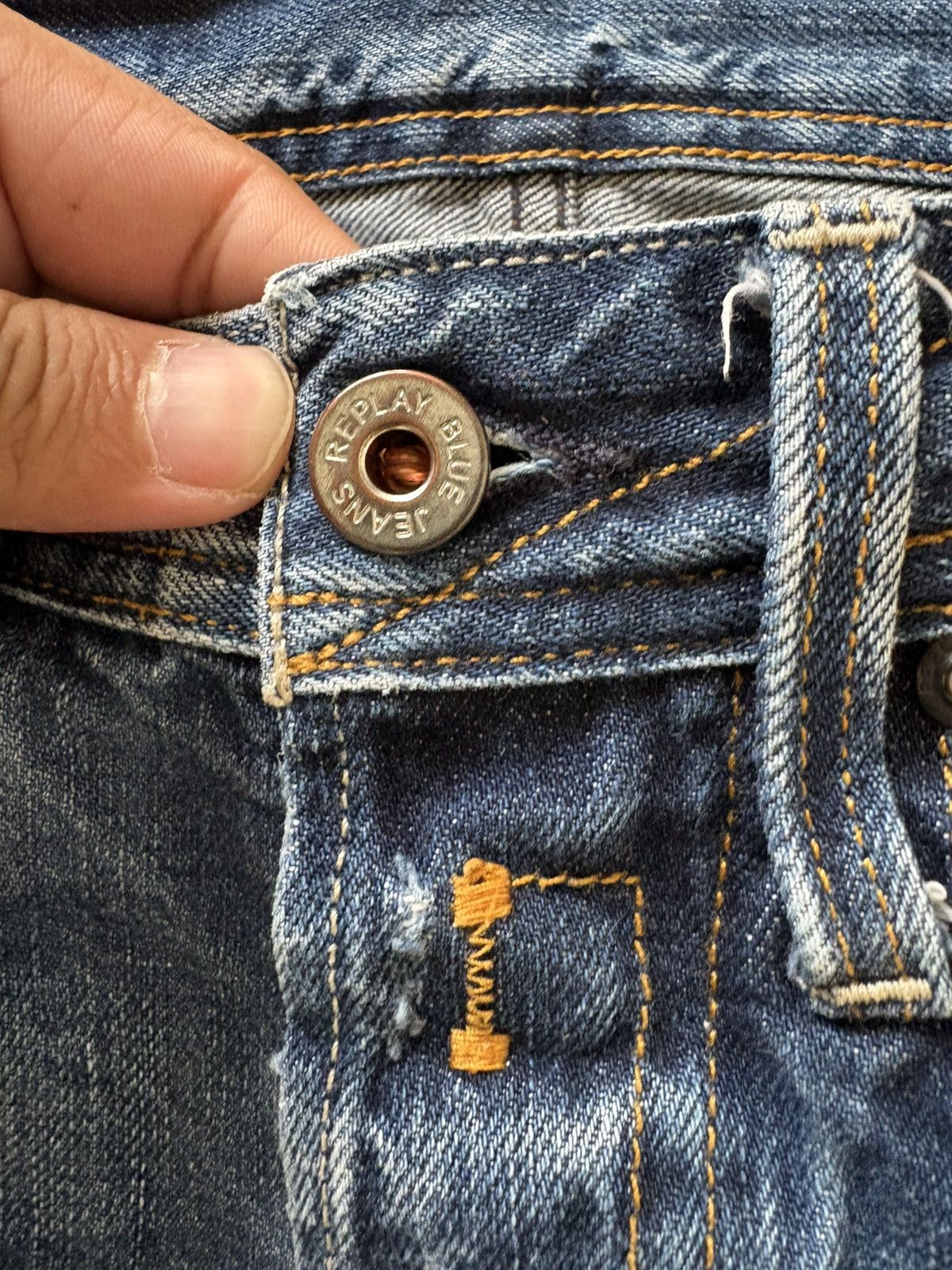 Replay Replay Moresk Slim-Straight Distressed Jeans - Size 30x32 Size US 30 / EU 46 - 4 Thumbnail