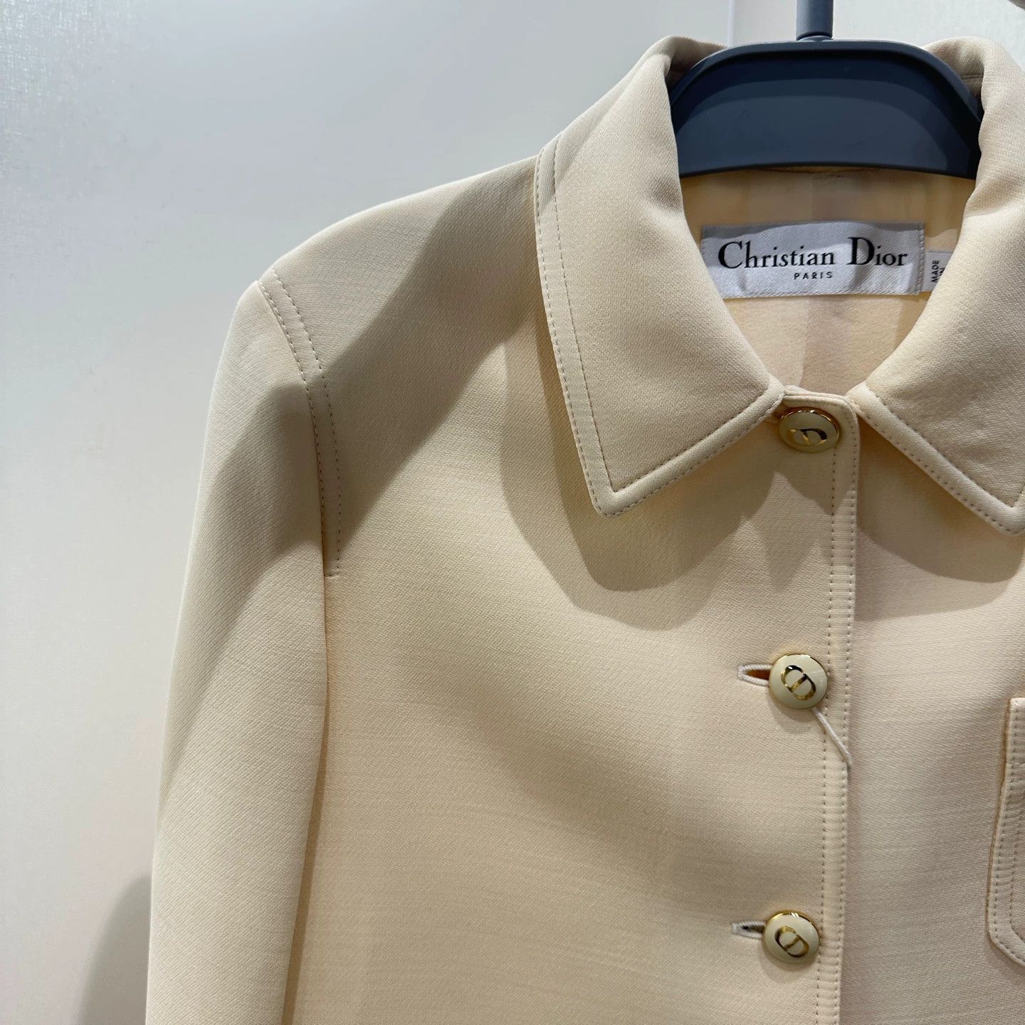Christian Dior Monsieur Dior Silk Wool Jacket Mother of Pearl Buttons Ivory 34 Size XS / US 0-2 / IT 36-38 - 4 Thumbnail