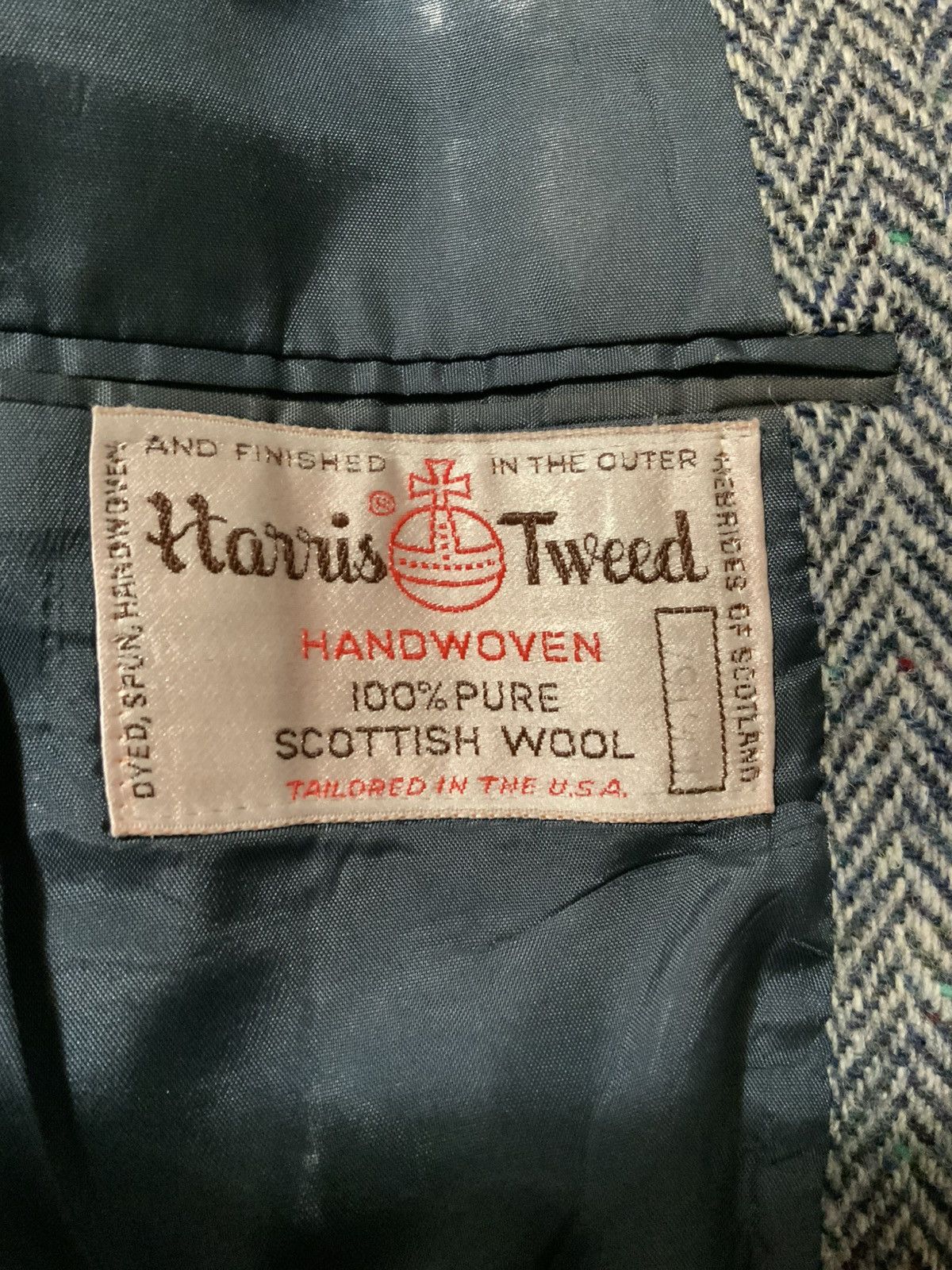 Harris Tweed VTG Harris Tweed Handwoven Wool Herringbone Blazer Jacket Size 42R - 4 Thumbnail