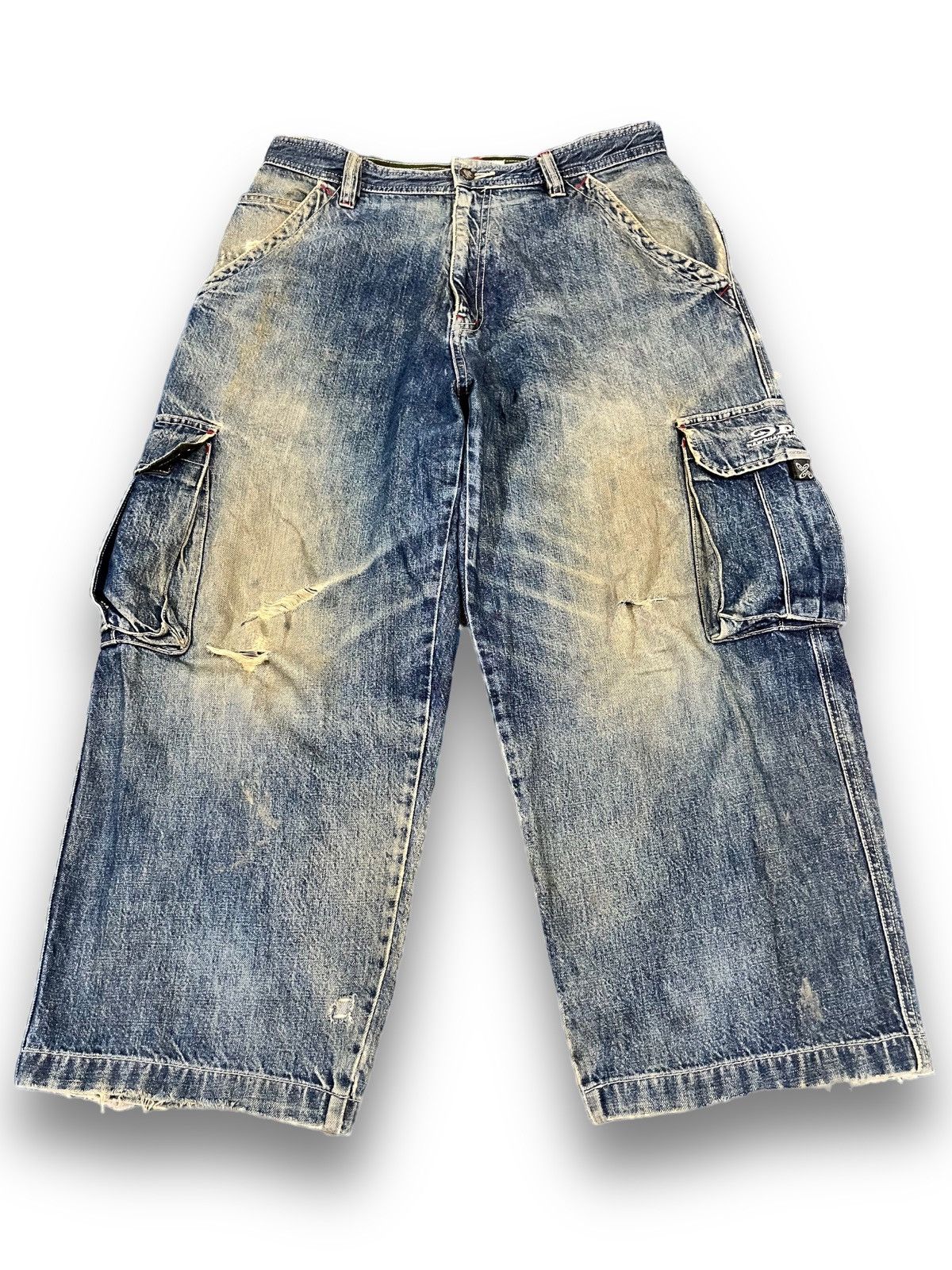 JNCO Vintage Piko Mudwash Baggy Cargo Jnco Style Denim Size US 33 - 1 Thumbnail
