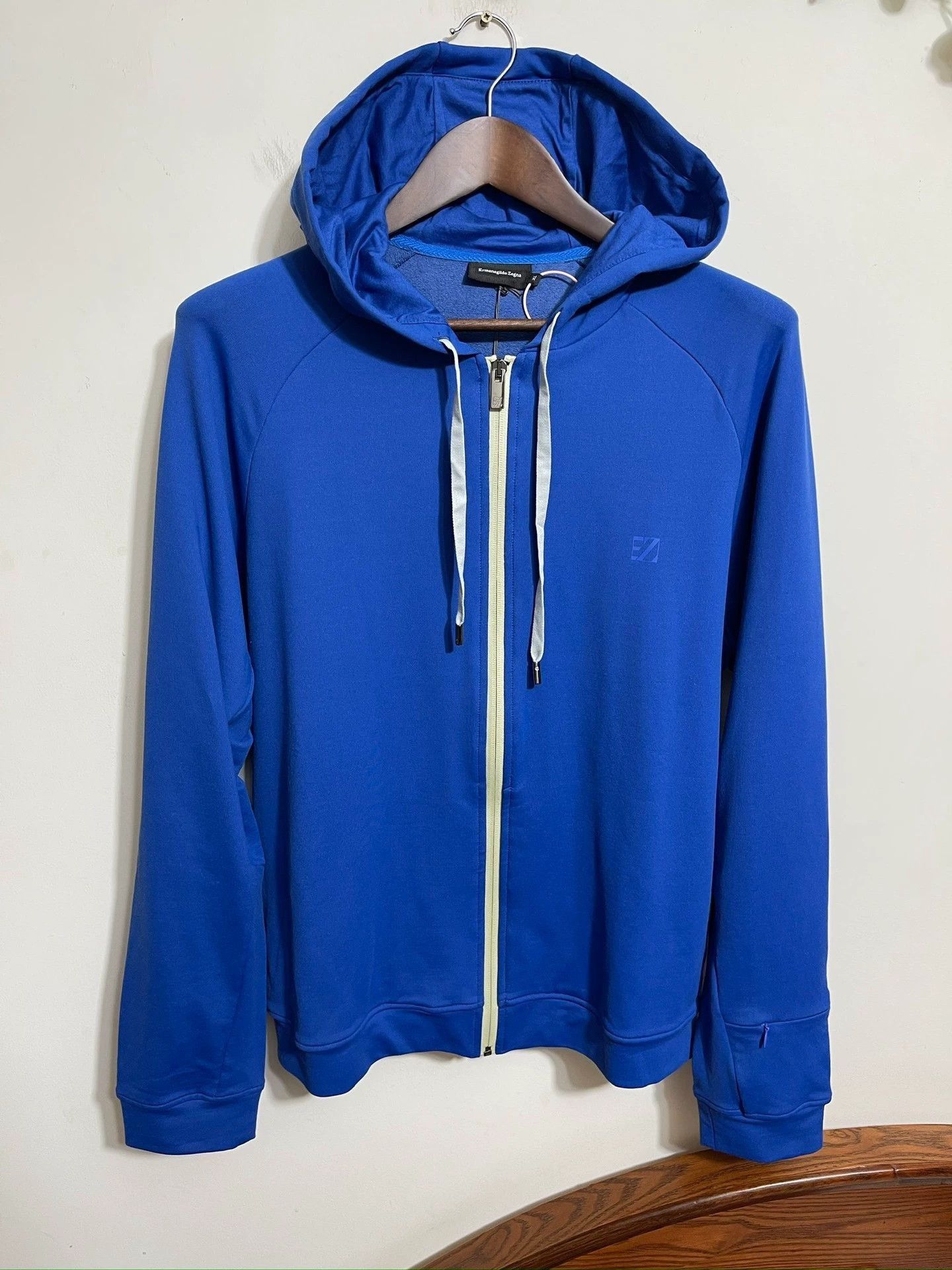 Ermenegildo Zegna Blue Zip-Up Hoodie, Size XL Size US XXS / EU 40 - 1 Thumbnail