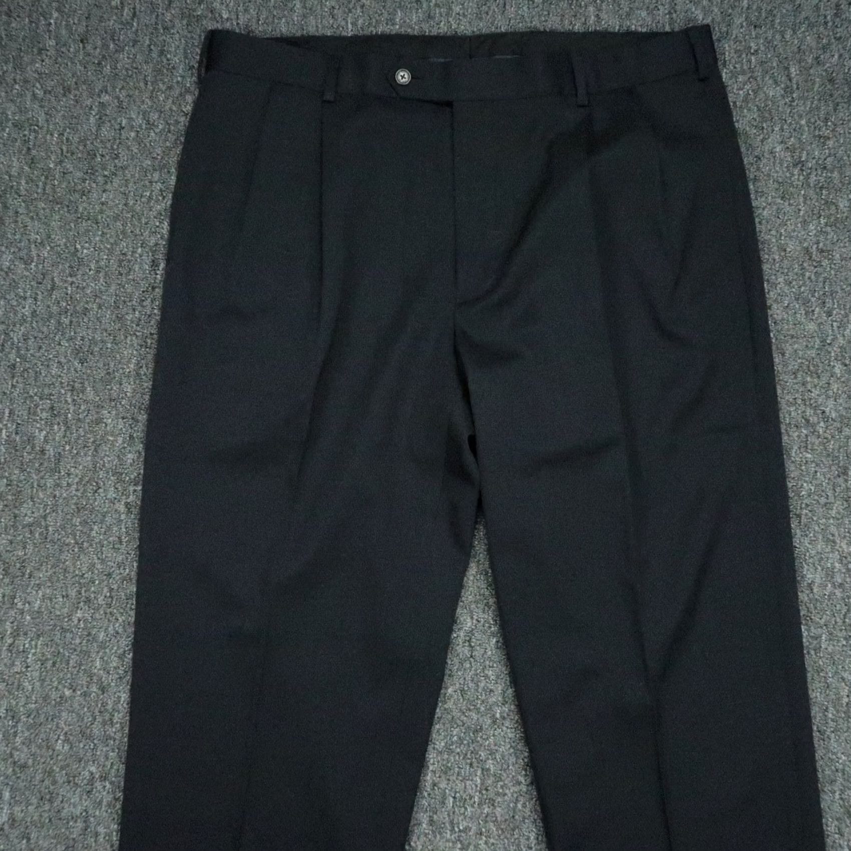 Brooks Brothers Brooks Brothers Mens Pants Black Wool Madison Fit Double Pleat Cuffed 38x32 Size US 38 / EU 54 - 2 Thumbnail