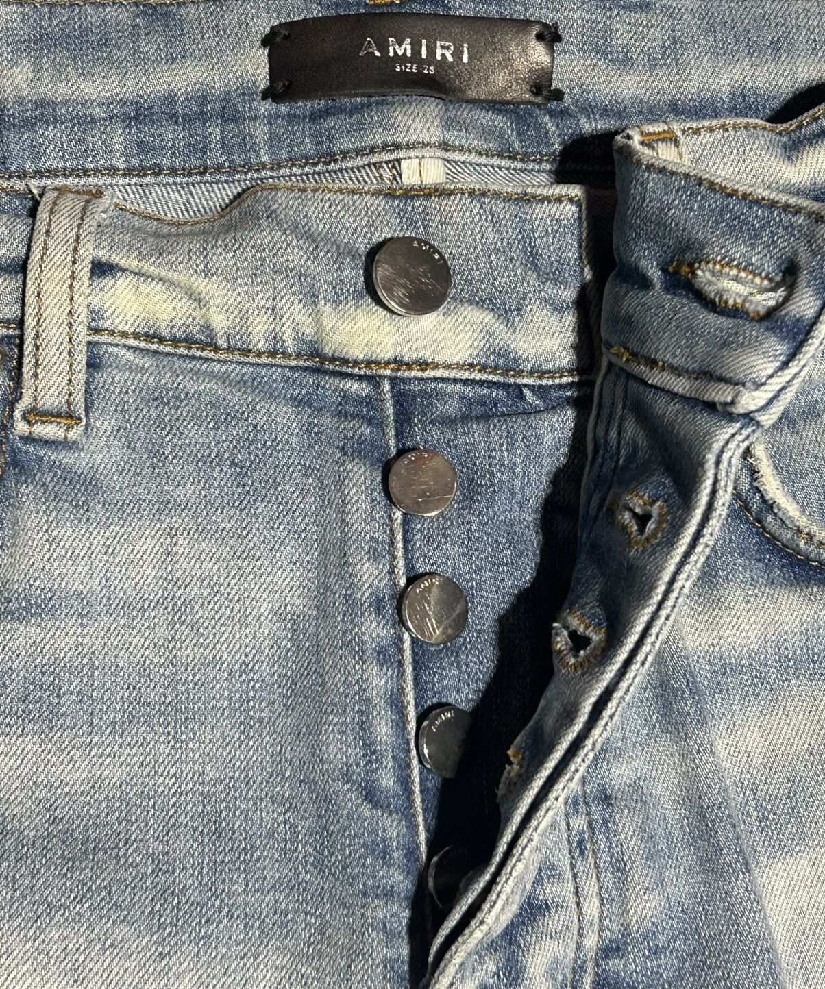 Amiri Mx1 Blue Bandana Patch Size 28 Skinny Fit