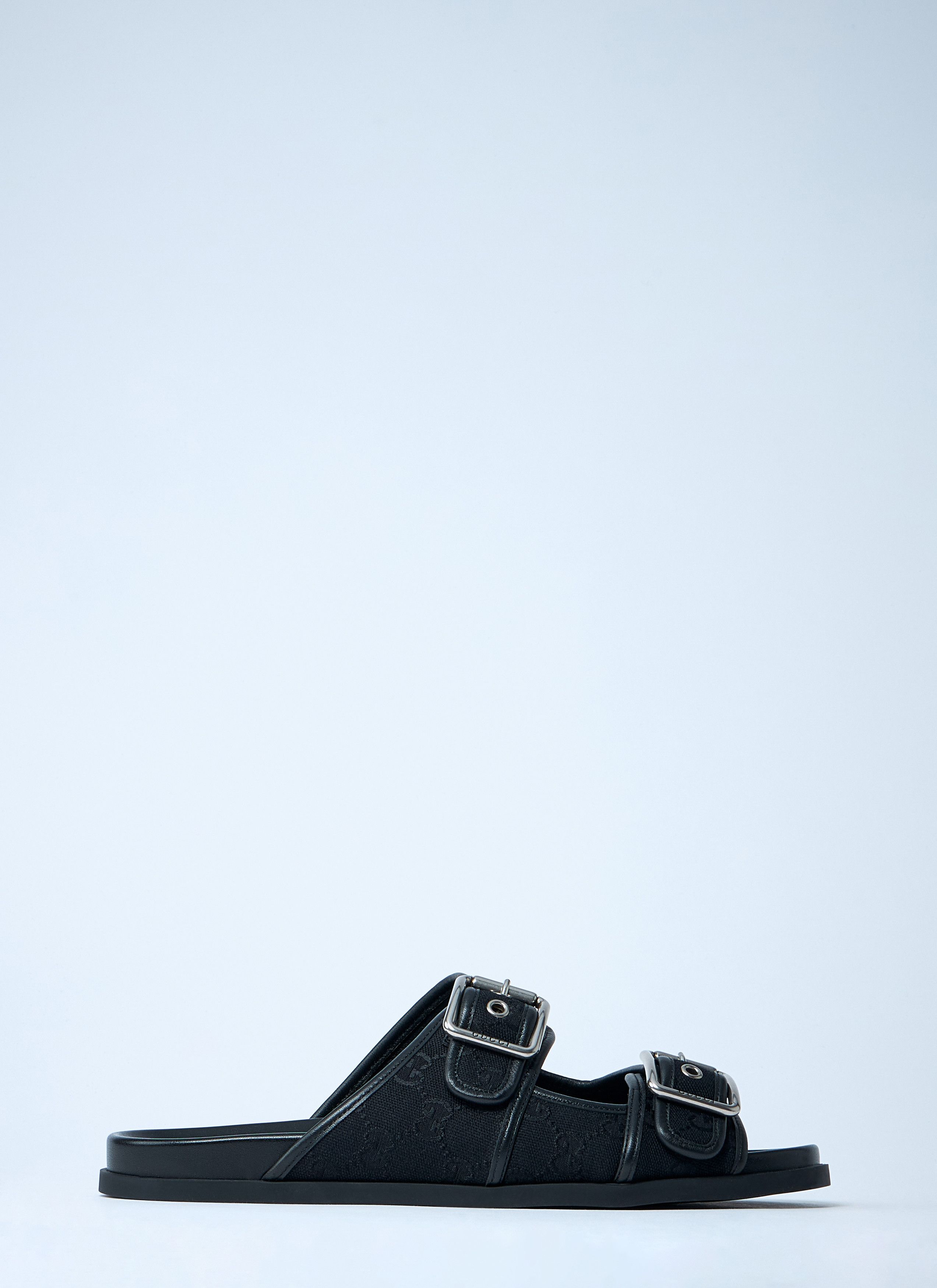 GUCCI Leather slides with all-over GG motif グッチ Gucci Leather Slides With All-Over Gg Motif | Grailed