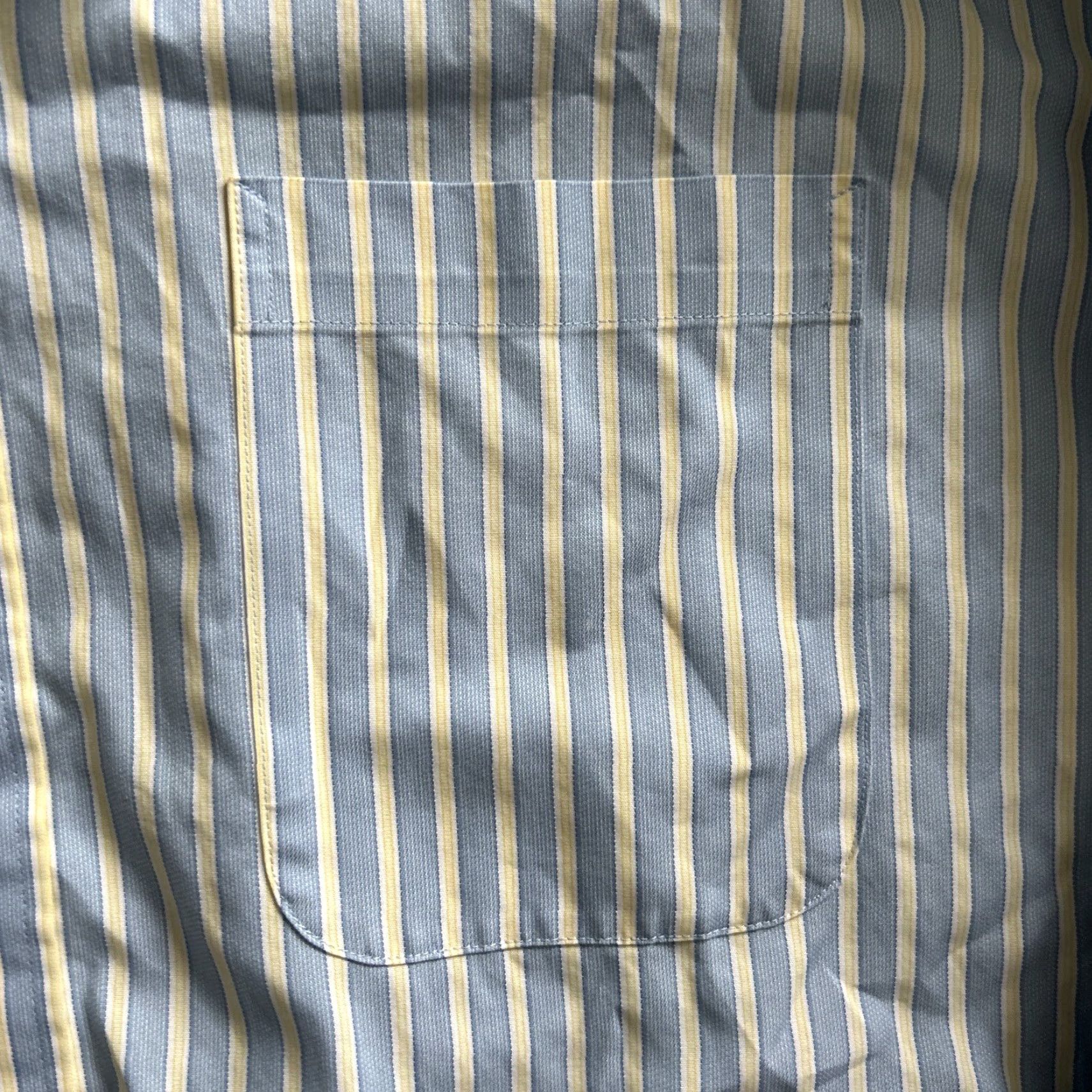 Vintage Kirkland Dress Shirt Long Sleeve Button-Down Tailored Fit 17 Blue Yellow Mens 17-36 Size 46R - 3 Thumbnail