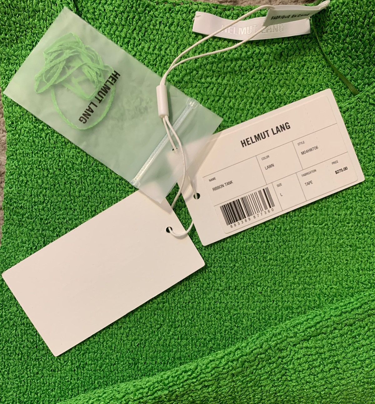 Helmut Lang HELMUT LANG GREEN KNIT LUXURY TANK TOP Size L / US 10 / IT 46 - 10 Thumbnail