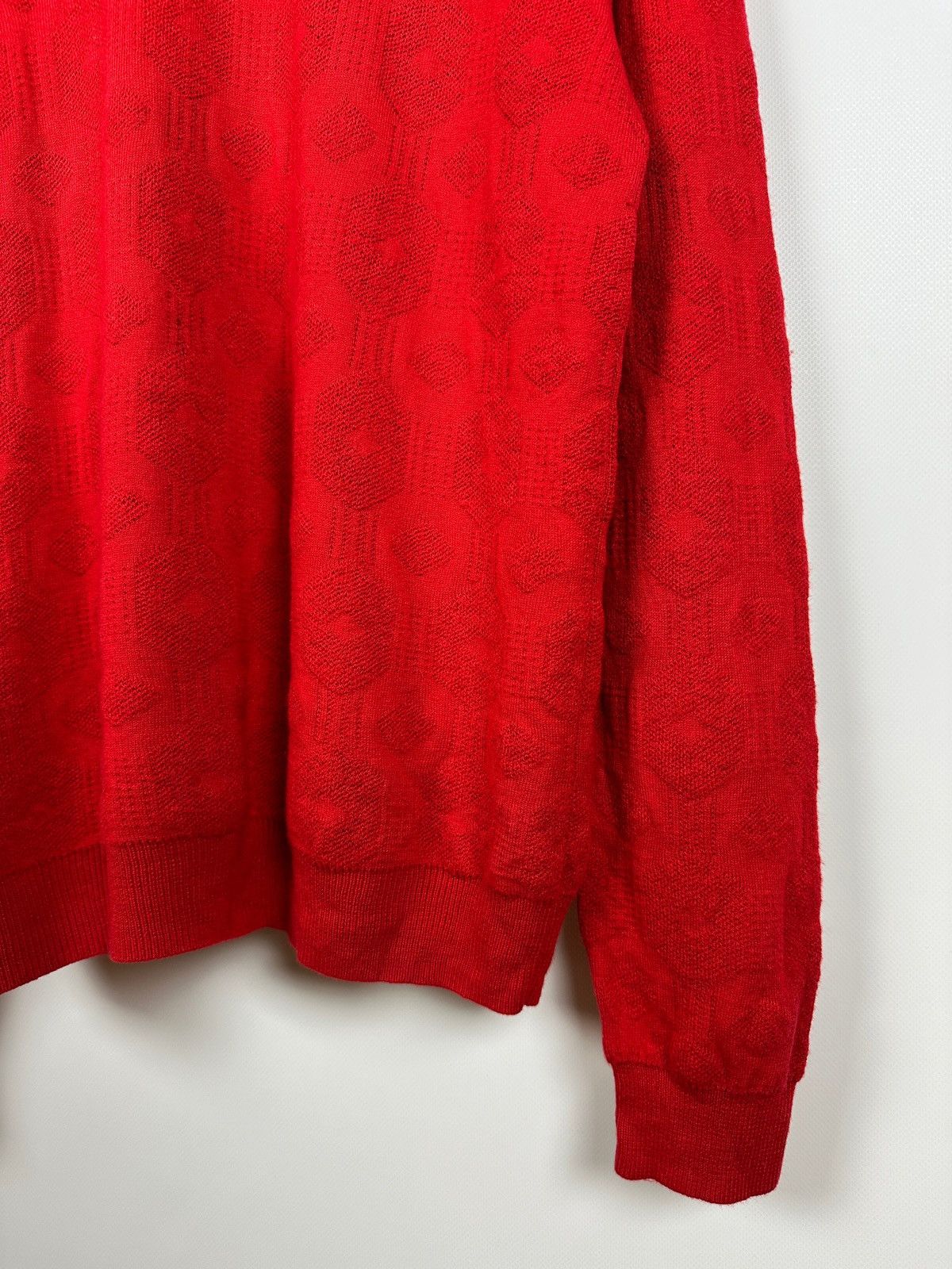 Fred Perry × Raf Simons RAF Simons X Fred Perry Red Silk Knit Sweater Size US XL / EU 56 / 4 - 8 Thumbnail