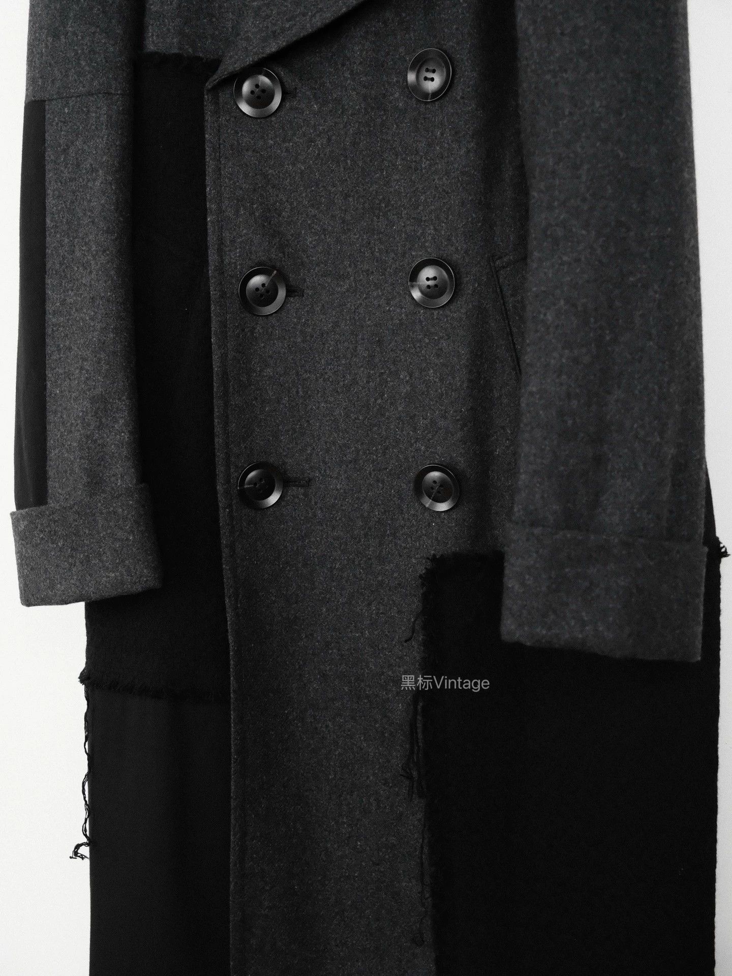 Yohji Yamamoto Yohji Yamamoto 20AW Mixed-Materials Collar Overcoat Size US S / EU 44-46 / 1 - 5 Thumbnail