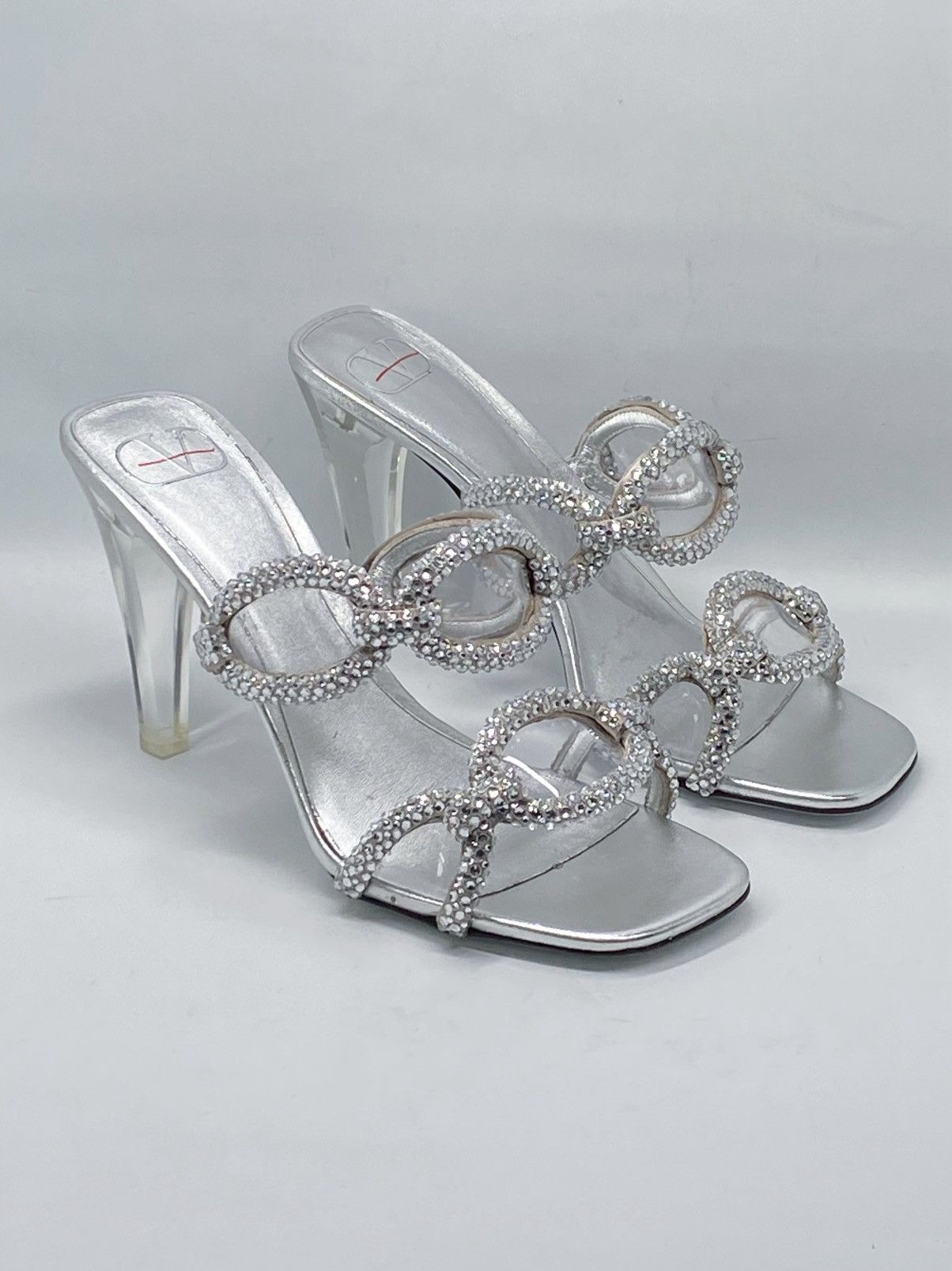 Valentino Garavani Crystal embellished heel sandal size 37.5