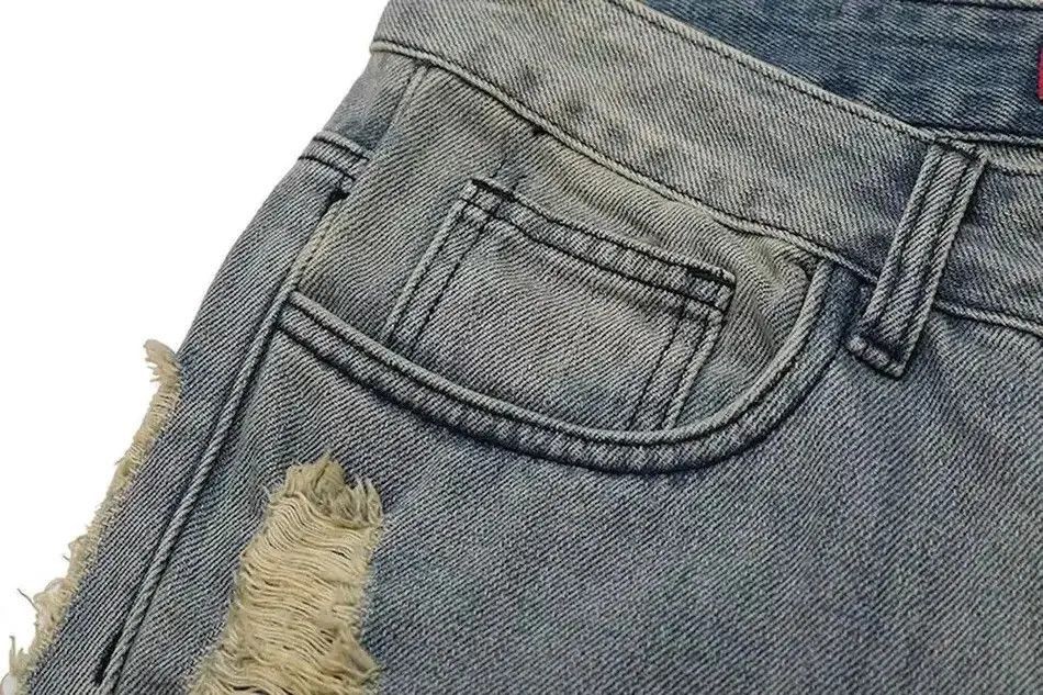Japanese Brand Ripped frayed hole blue washed baggy jeans Size US 30 / EU 46 - 4 Thumbnail