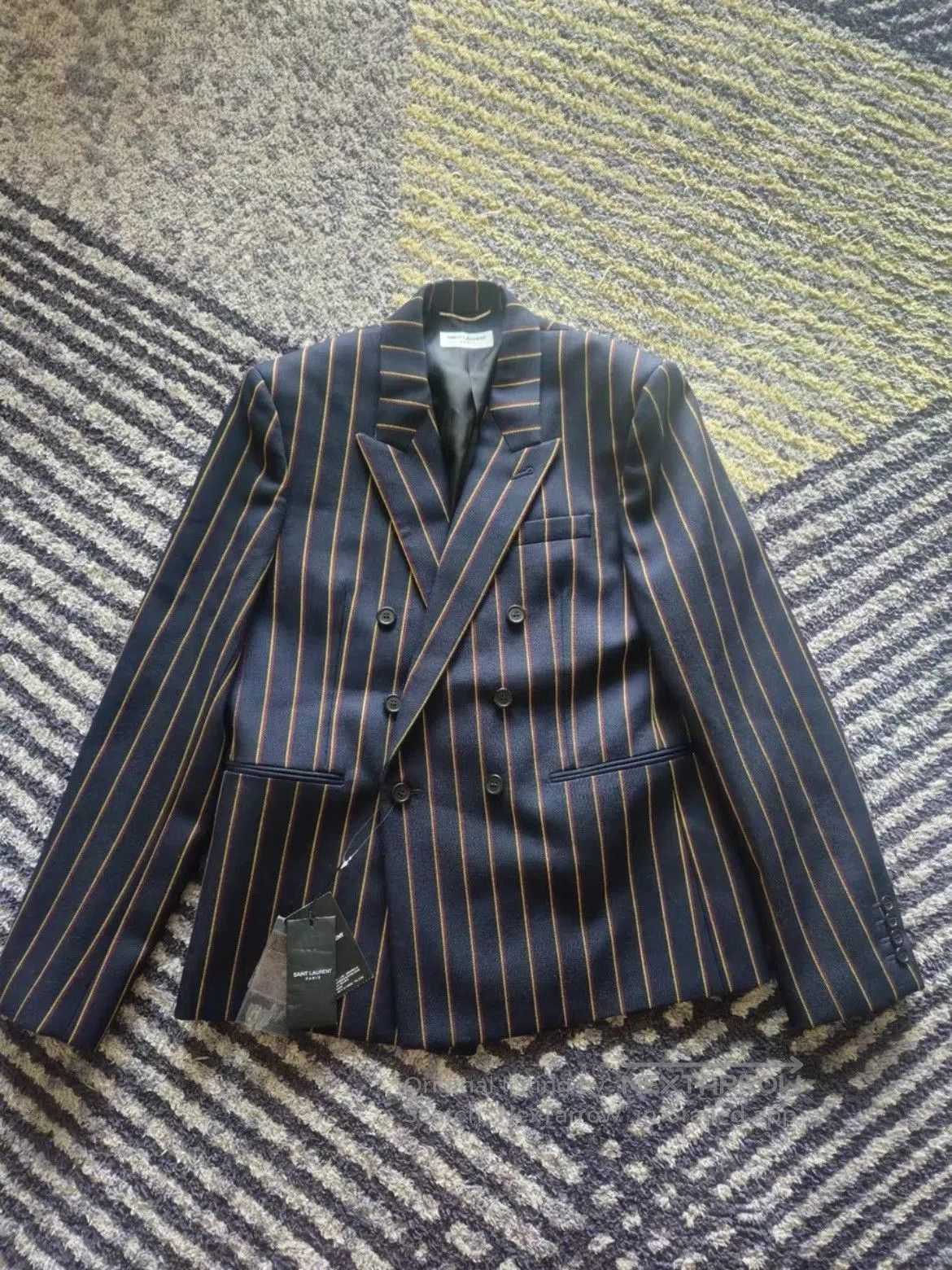 Saint Laurent Paris Sz 50 Saint Laurent Paris Runway Color Stripe Blazer Jacket Size US M / EU 48-50 / 2 - 2 Thumbnail