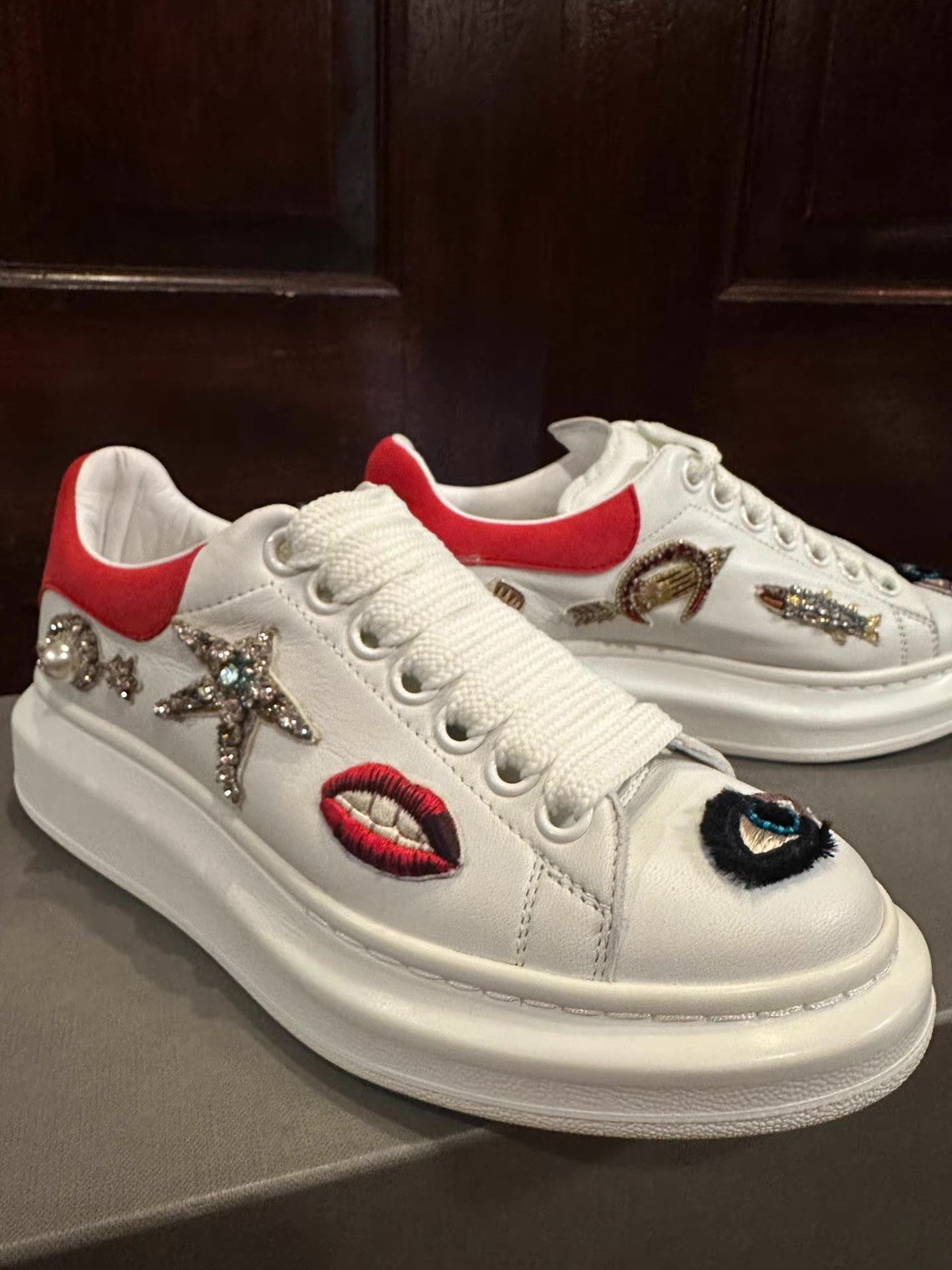 Alexander McQueen Alexander McQueen Heavy‑Duty Rhinestone & Pearl Ｑ25 Size US 6 / IT 36 - 4 Thumbnail