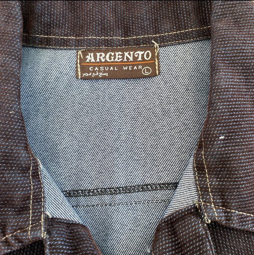 Vintage Vintage Argento Brown Denim Jacket Size L / US 10 / IT 46 - 2 Thumbnail