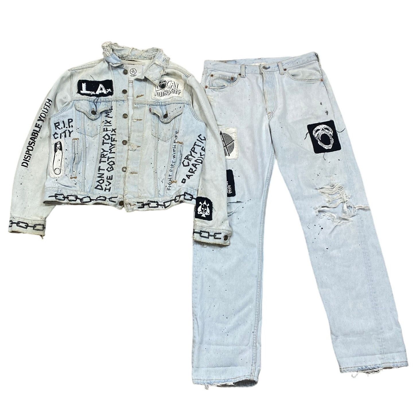Local Authority Local Authority VTG 90s Levi's Denim Jacket Jeans Set Y2K Size US 32 / EU 48 - 1 Thumbnail