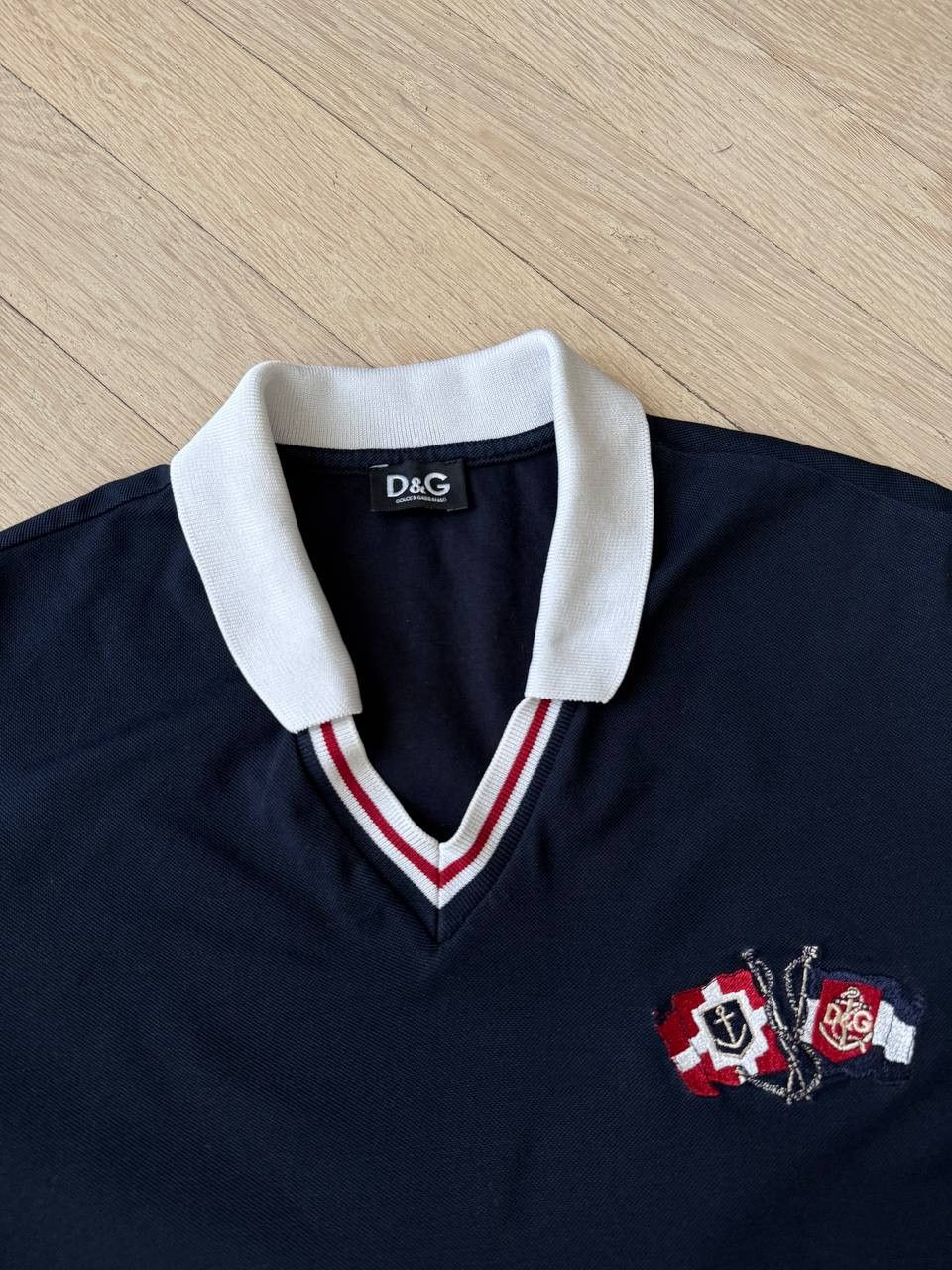 Dolce & Gabbana Dolce & Gabbana Navy V-Neck Polo Shirt Size M / US 6-8 / IT 42-44 - 3 Thumbnail