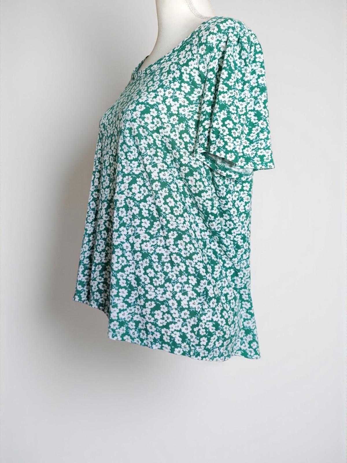 Lucky Brand Lucky Brand Large Sleeve Blouse in Green Floral Print Size L / US 10 / IT 46 - 4 Thumbnail