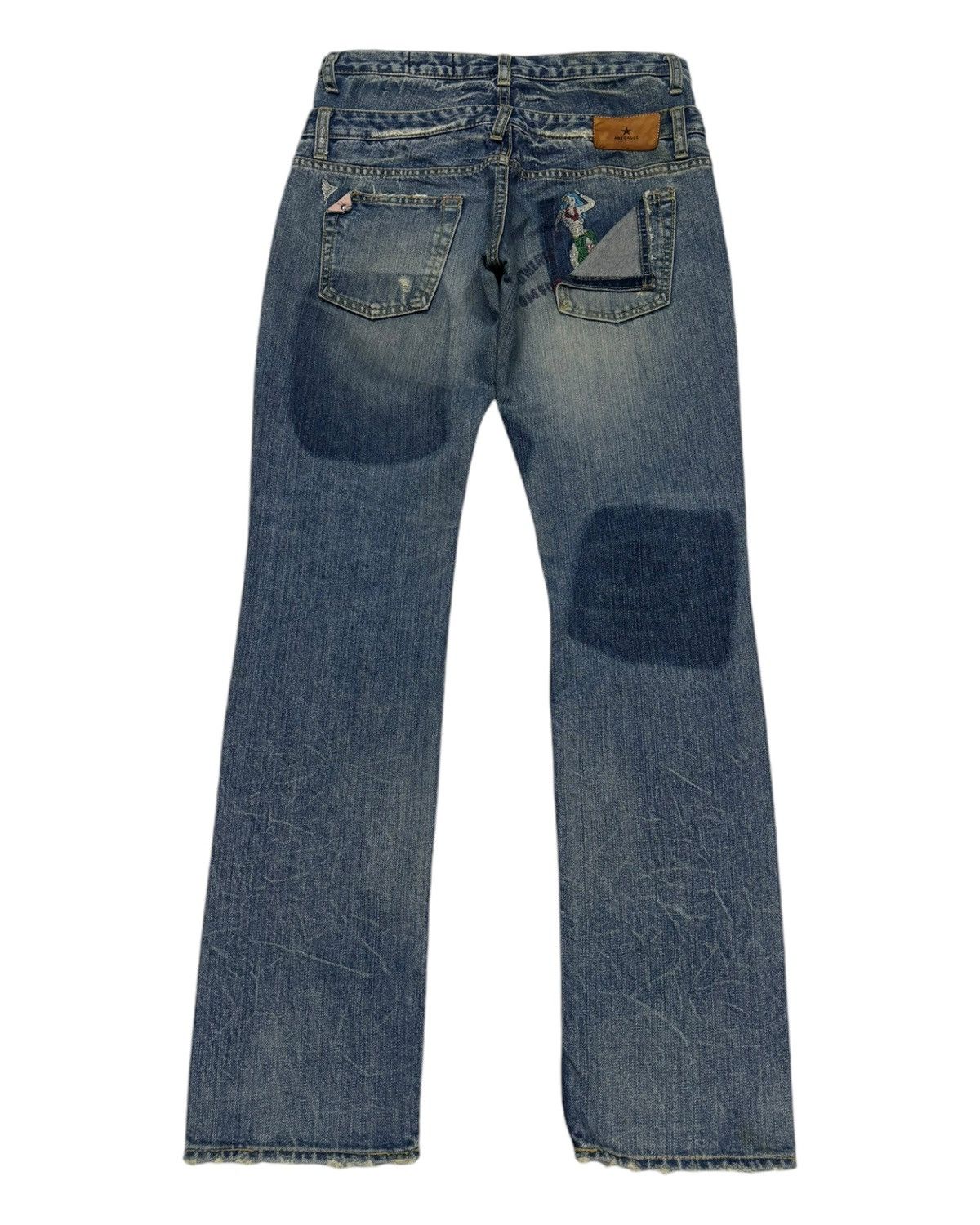 If Six Was Nine Antgauge Double Waist Punk Distressed Denim Jeans Size 29" - 2 Thumbnail