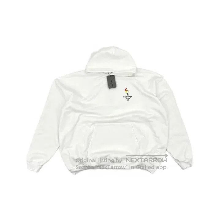 Balenciaga Balenciaga White Letter Print Long Sleeve Hoodie. Size US M / EU 48-50 / 2 - 1 Thumbnail