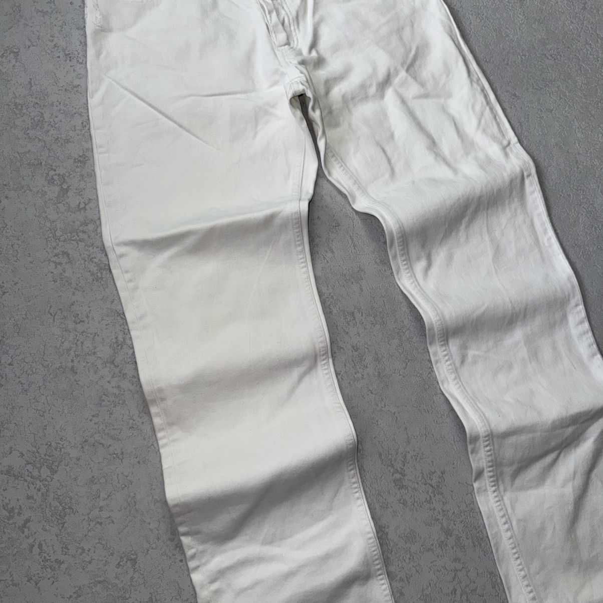 Helmut Lang Helmut Lang 00s Vintage Broken Denim White Pant/Jeans Size US 33 - 4 Thumbnail