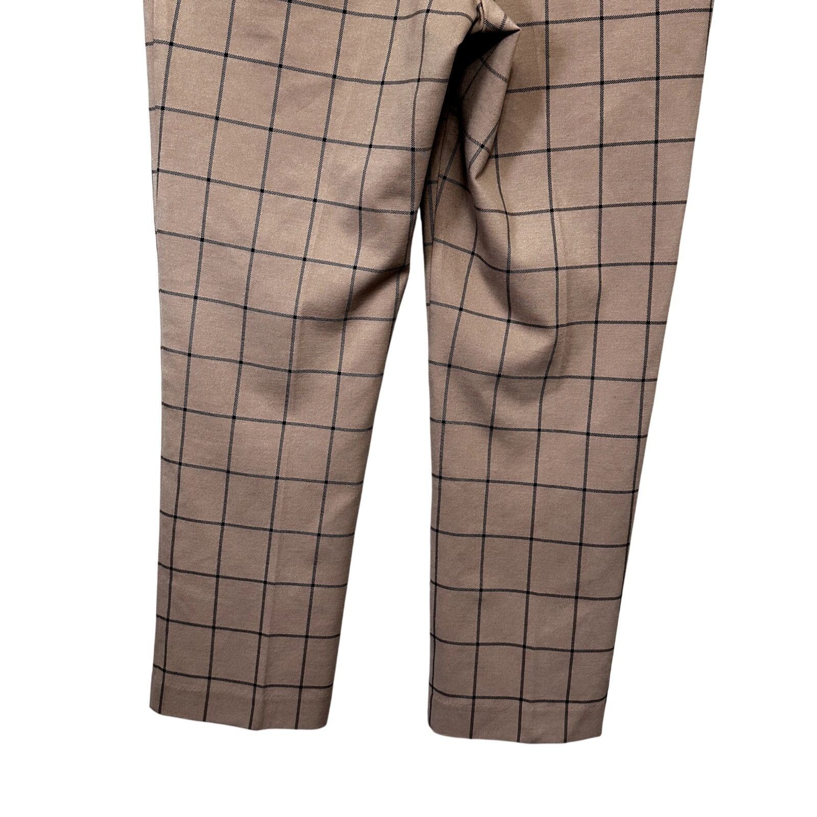 Other Amanda + Chelsea Pants Windowpane Ankle-Length Brown 14 NWOT Size 36" / US 14 / IT 50 - 7 Thumbnail