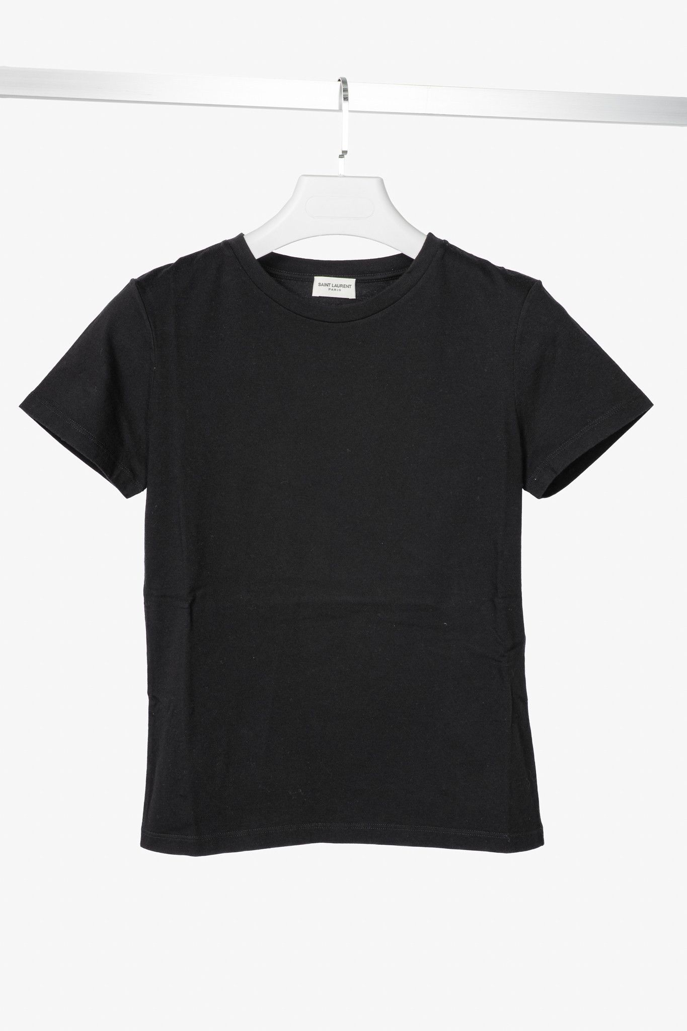 Saint Laurent Paris Saint Laurent Black Cotton-Jersey Short-Sleeve T-Shirt Size S / US 4 / IT 40 - 1 Thumbnail