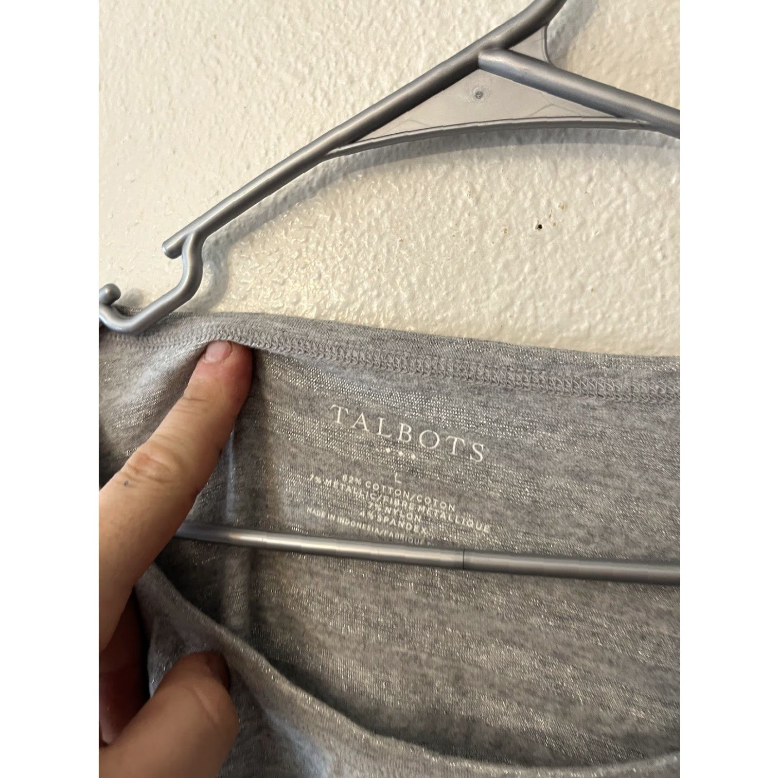 Talbots Talbots Shirt Womens Large Gray Solid Long Sleeve T-Shirt Crew Neck Casual Vintage No Size L / US 10 / IT 46 - 3 Thumbnail