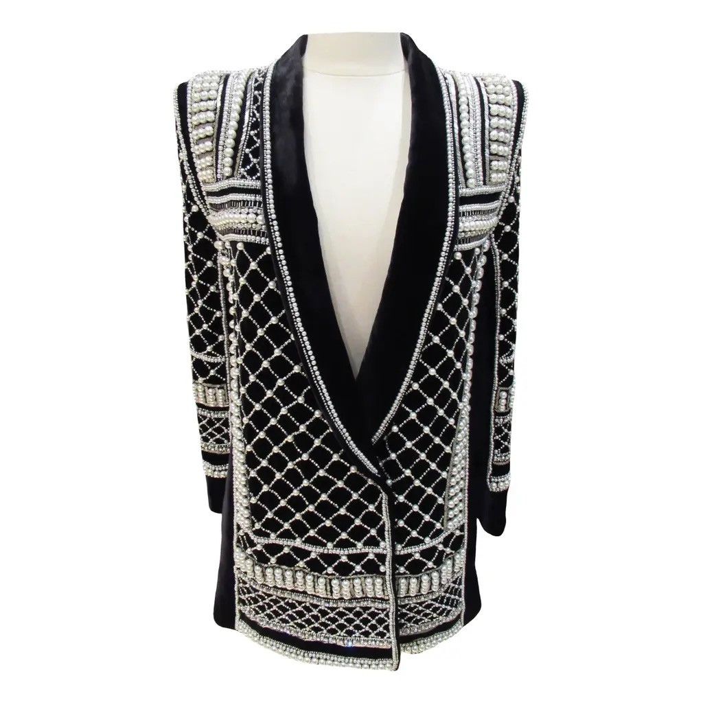 Balmain Balmain Velvet Pearl Blazer Extremely Rare Size M / US 6-8 / IT 42-44 - 1 Thumbnail