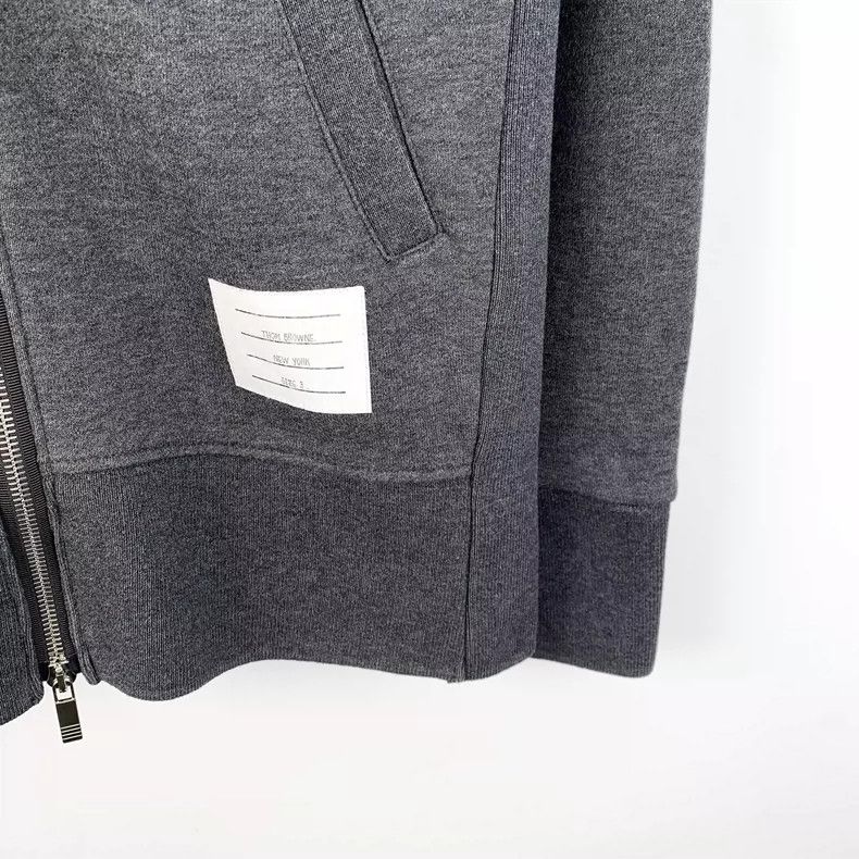 Thom Browne Thom browne Dark gray classic four-bar hooded drawstring zi Size US L / EU 52-54 / 3 - 5 Thumbnail