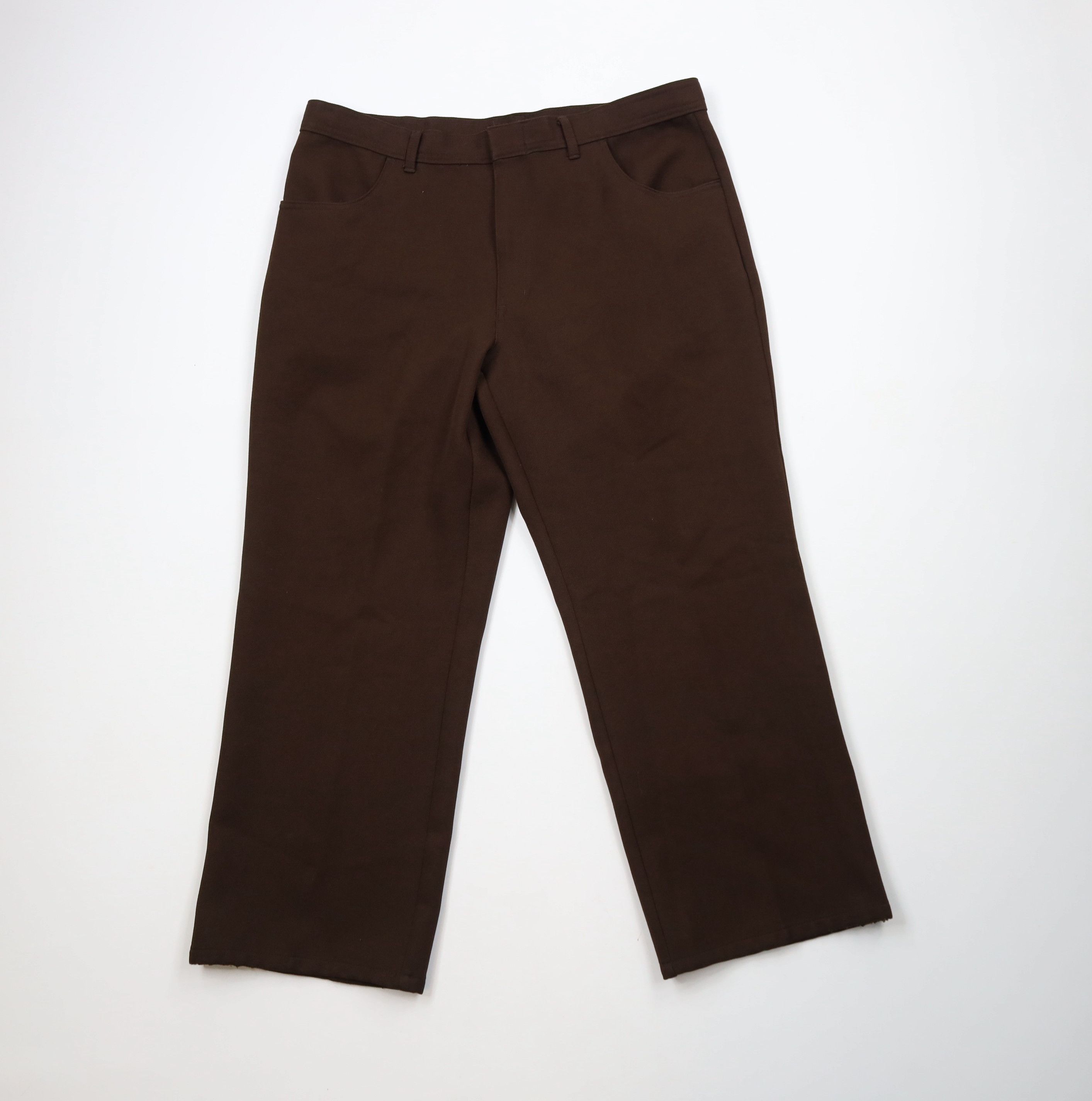 Vintage Vintage 90s Streetwear Wide Leg Knit Chino Pants Brown Size US 38 / EU 54 - 1 Thumbnail