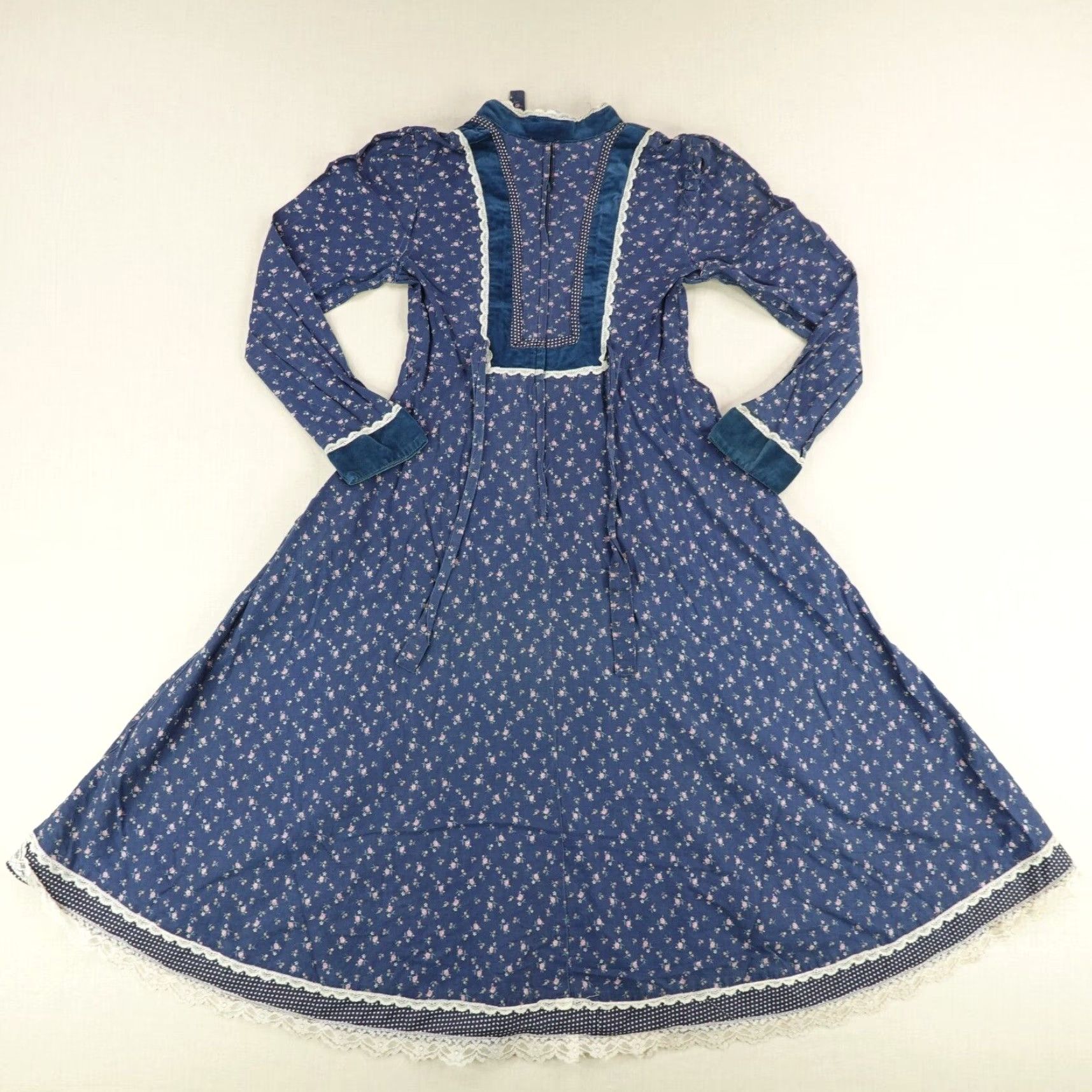 Vintage VINTAGE Gunne Sax Dress Women Midi Floral Long Sleeve V-Neck Zipper Blue 90s Peasant Style Size M / US 6-8 / IT 42-44 - 5 Thumbnail