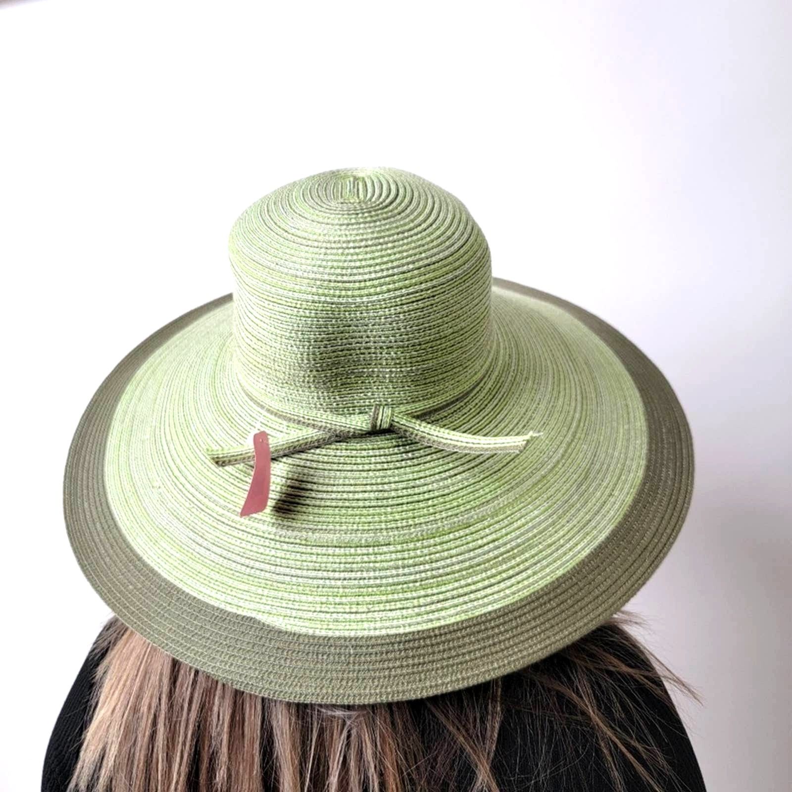 Designer NEW Floppy Light Green Summer Sun Hat Size ONE SIZE - 6 Thumbnail