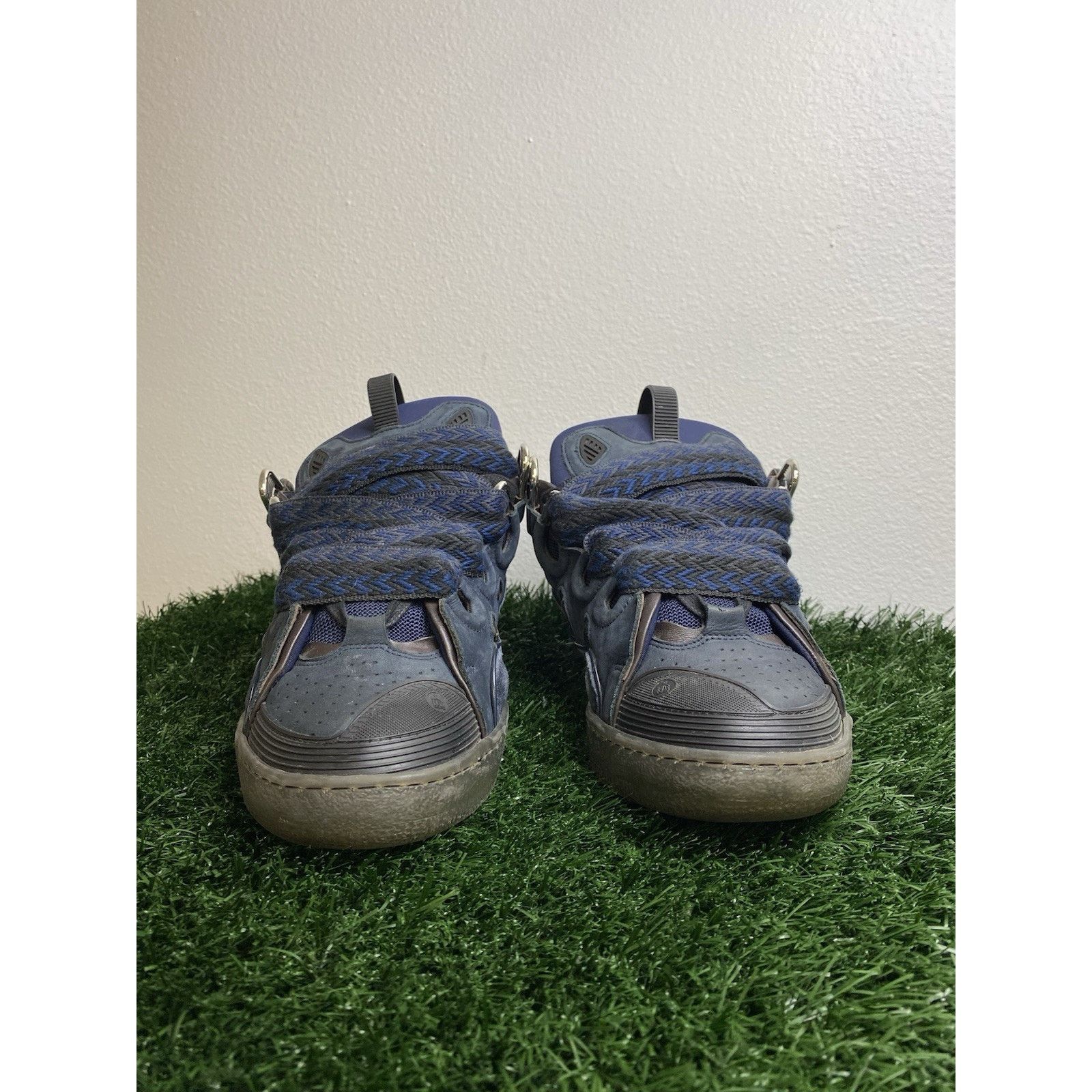 Lanvin Lanvin Curb Sneakers “ Navy Blue “ | Size 43 EU ( 10 US ) Size US 10 / EU 43 - 4 Thumbnail