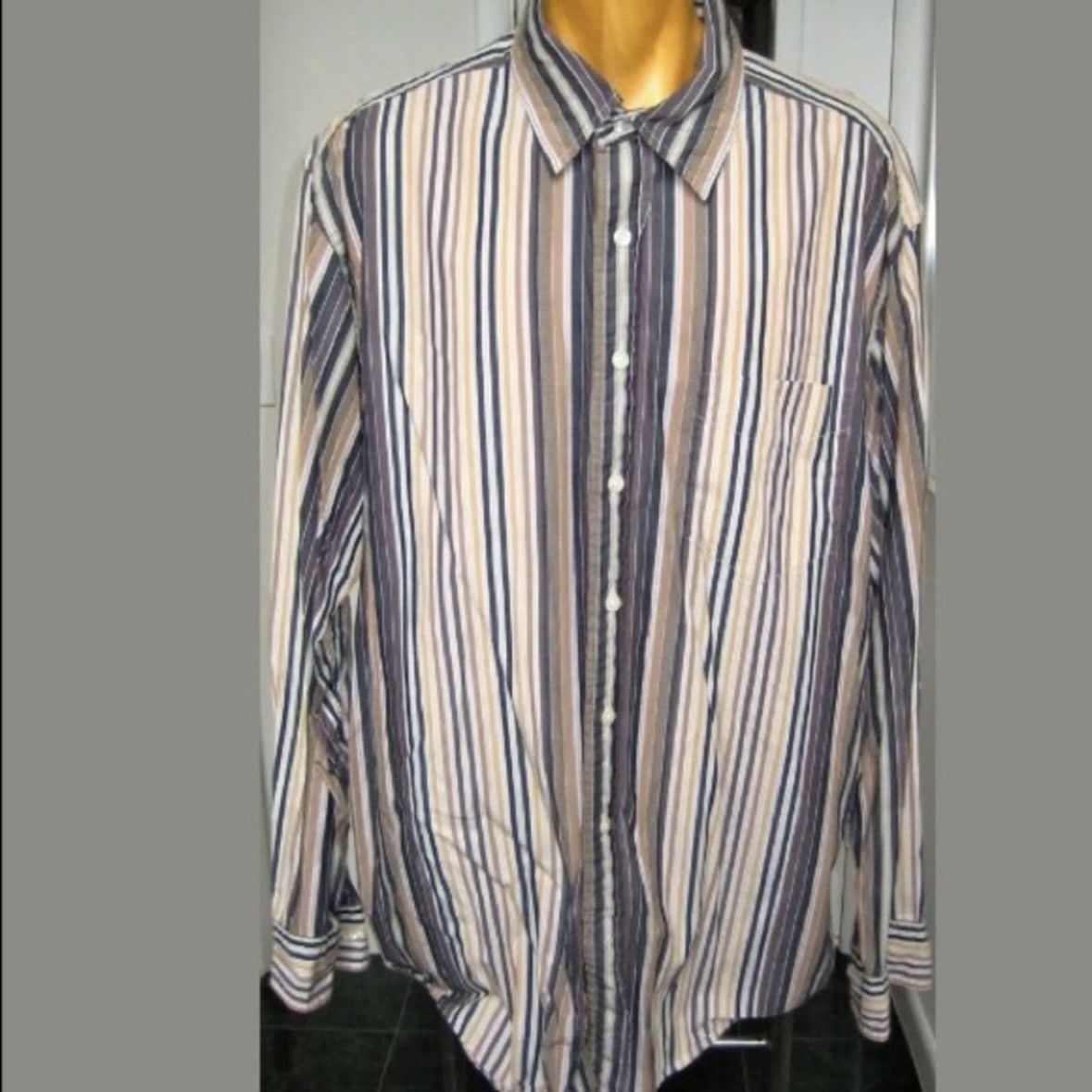 Gap VINTAGE 1990s MENS GAP SHIRT BROWN TAN STRIPE CLASSIC FIT XL Size US XL / EU 56 / 4 - 1 Thumbnail