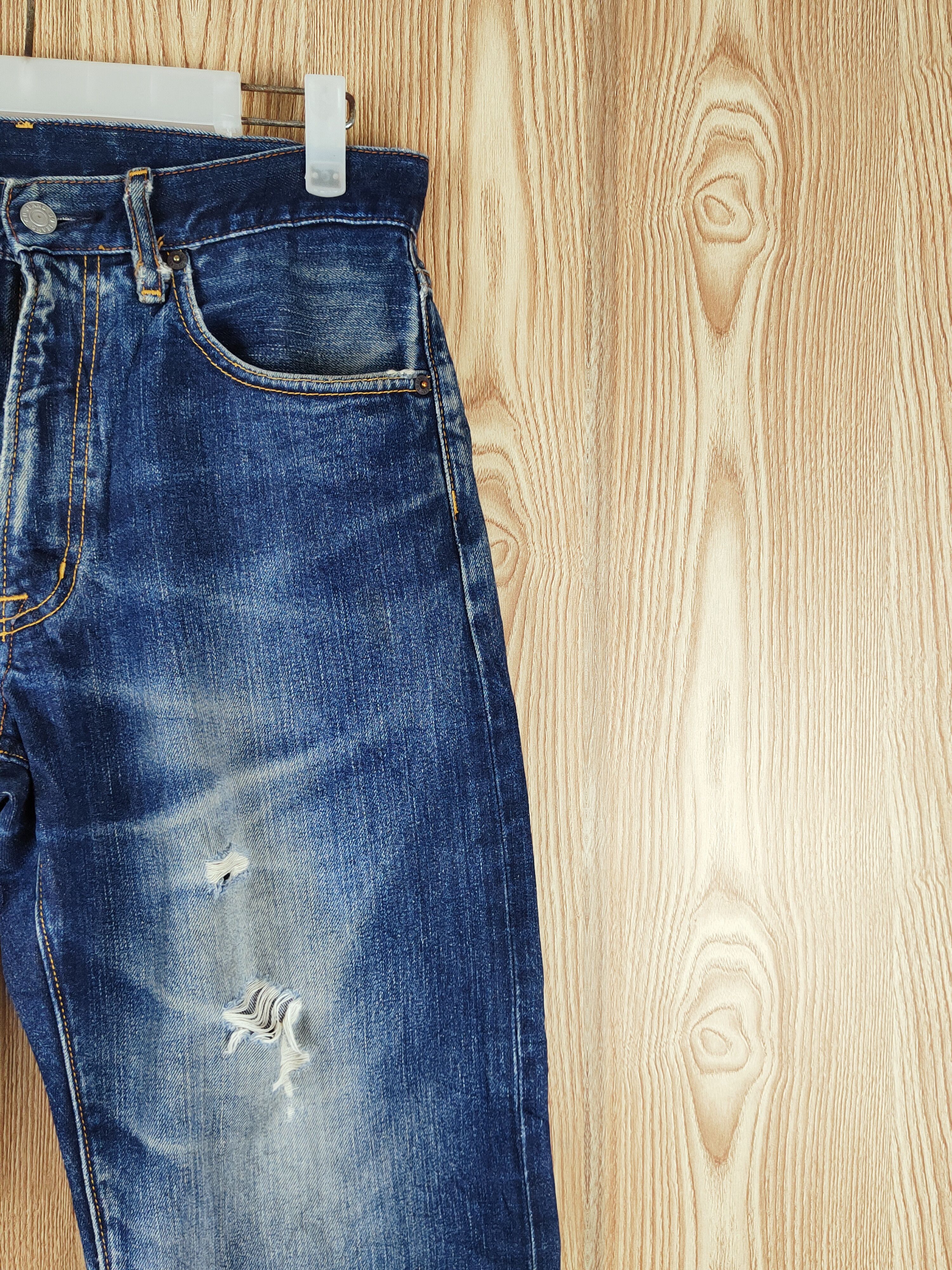 GU GU Dark Blue Distressed Ripped Jeans #S2681 Size US 30 / EU 46 - 5 Thumbnail