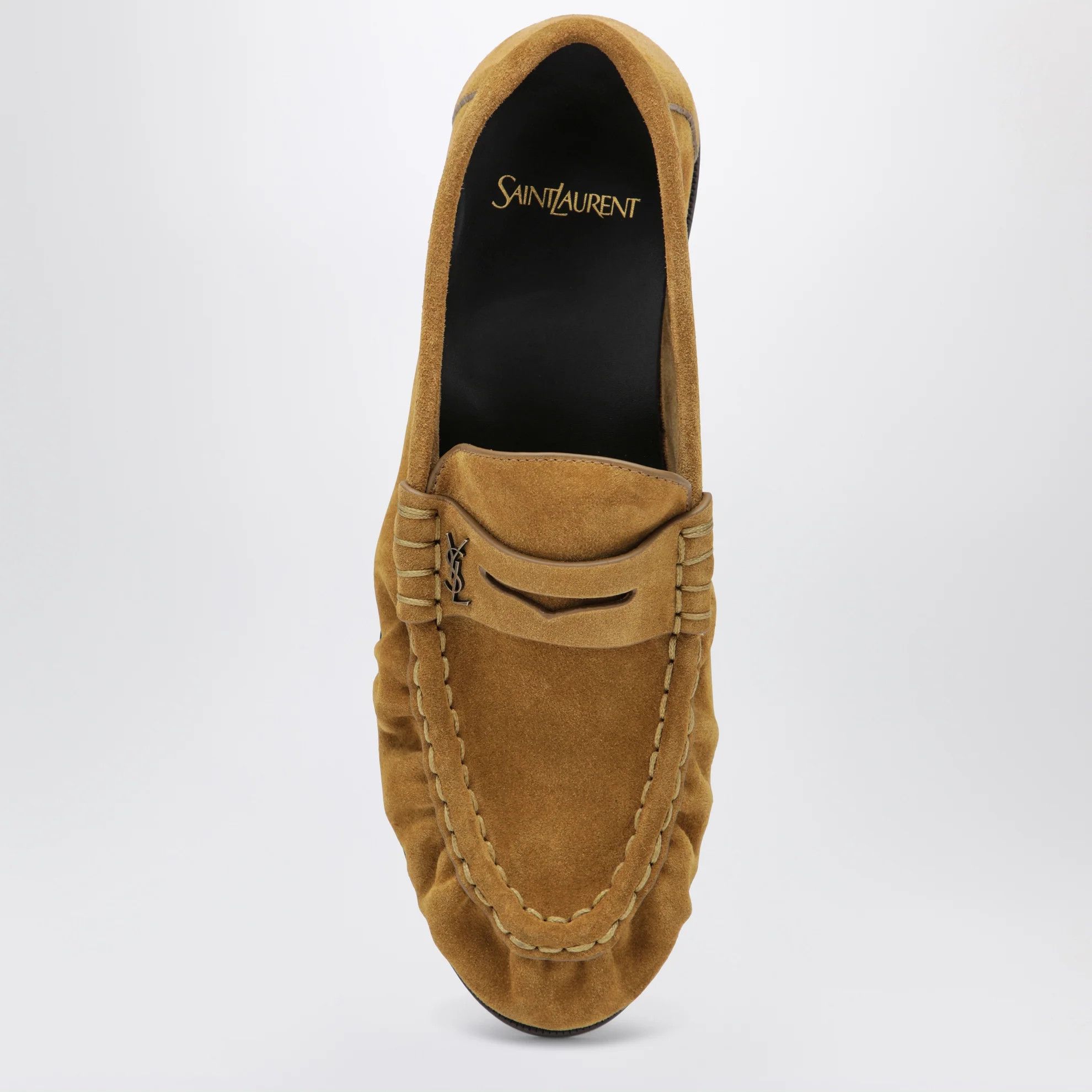 Saint Laurent Paris o1d2blof0526 Suede Loafer Moccasins in Beige Size US 6 / IT 36 - 3 Thumbnail