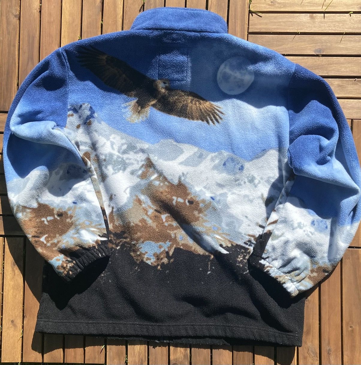 Japanese Brand 🟤Vintage Nature Overprinted Atlas Fleece Jacket Horses 🟤 Size US XL / EU 56 / 4 - 7 Thumbnail